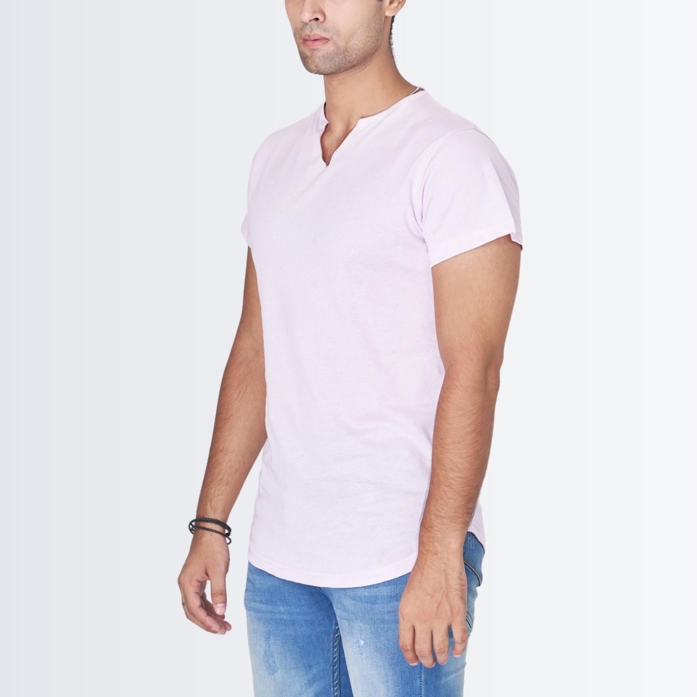 V Neck Pink T-shirt