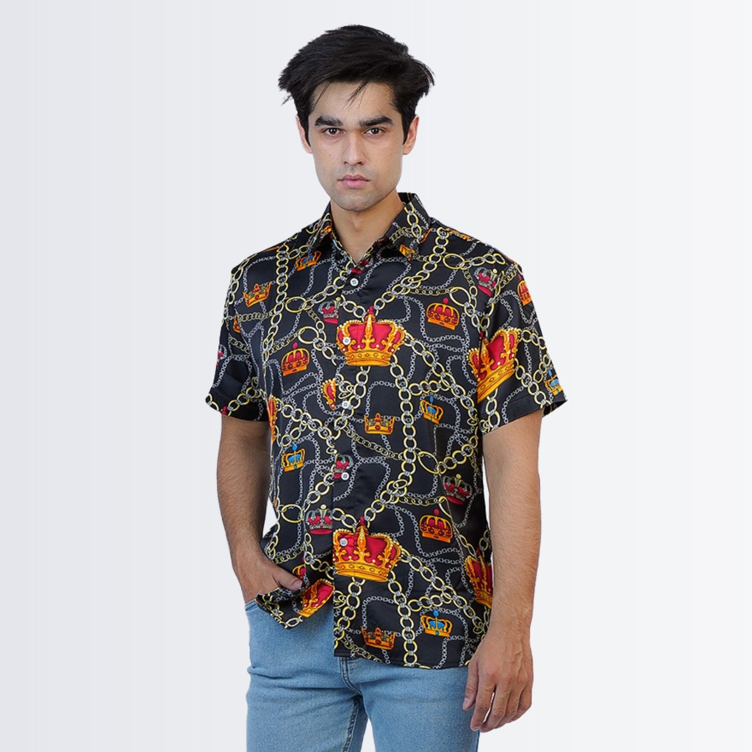 Black Abstract Printed Shirt