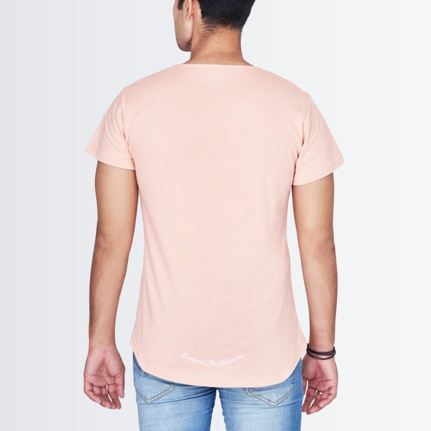 V Neck Peach T-shirt