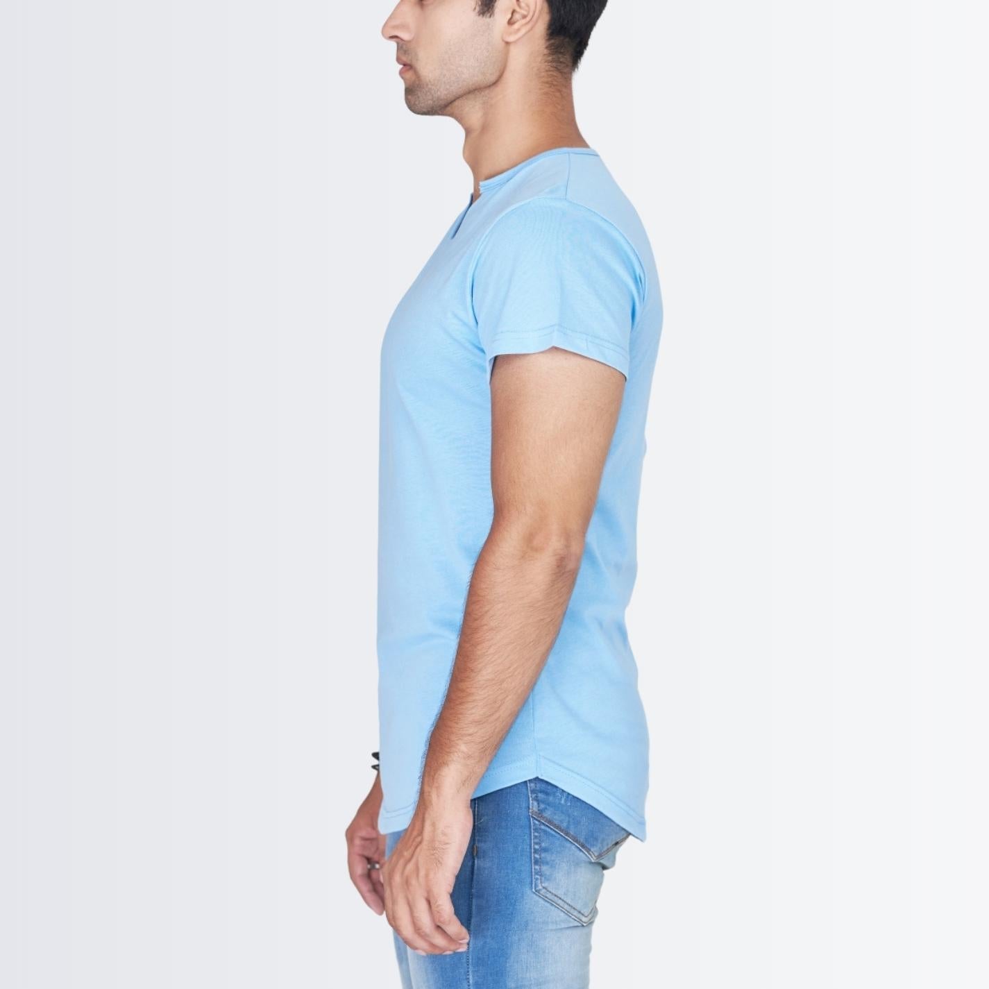 V Neck Sky Blue T-shirt