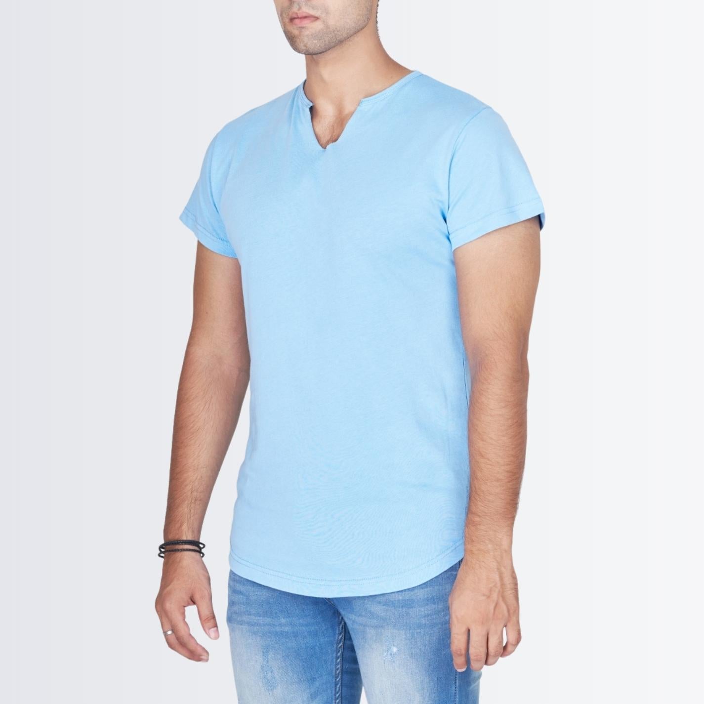 V Neck Sky Blue T-shirt