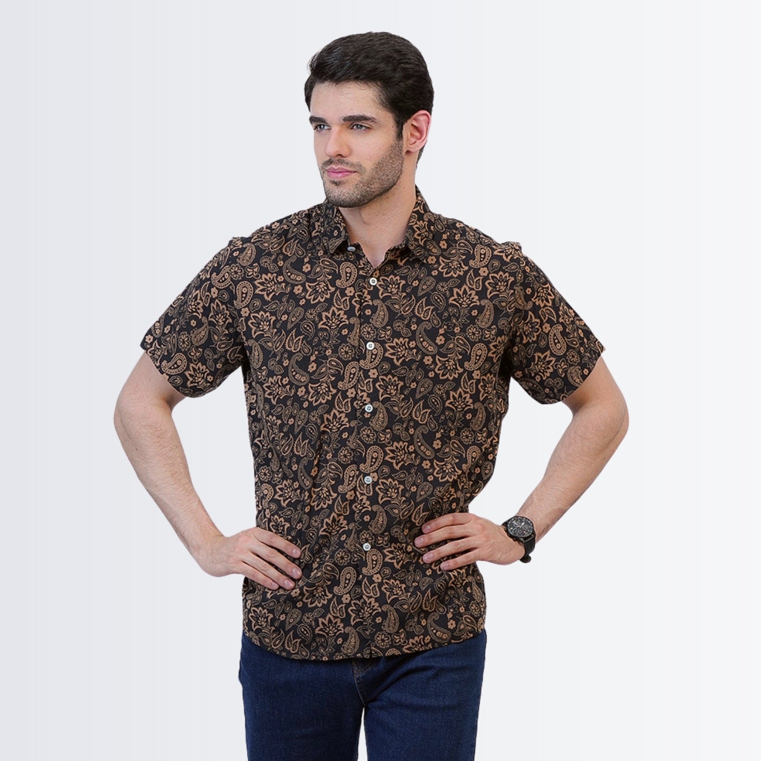Black Floral Printed Shirt