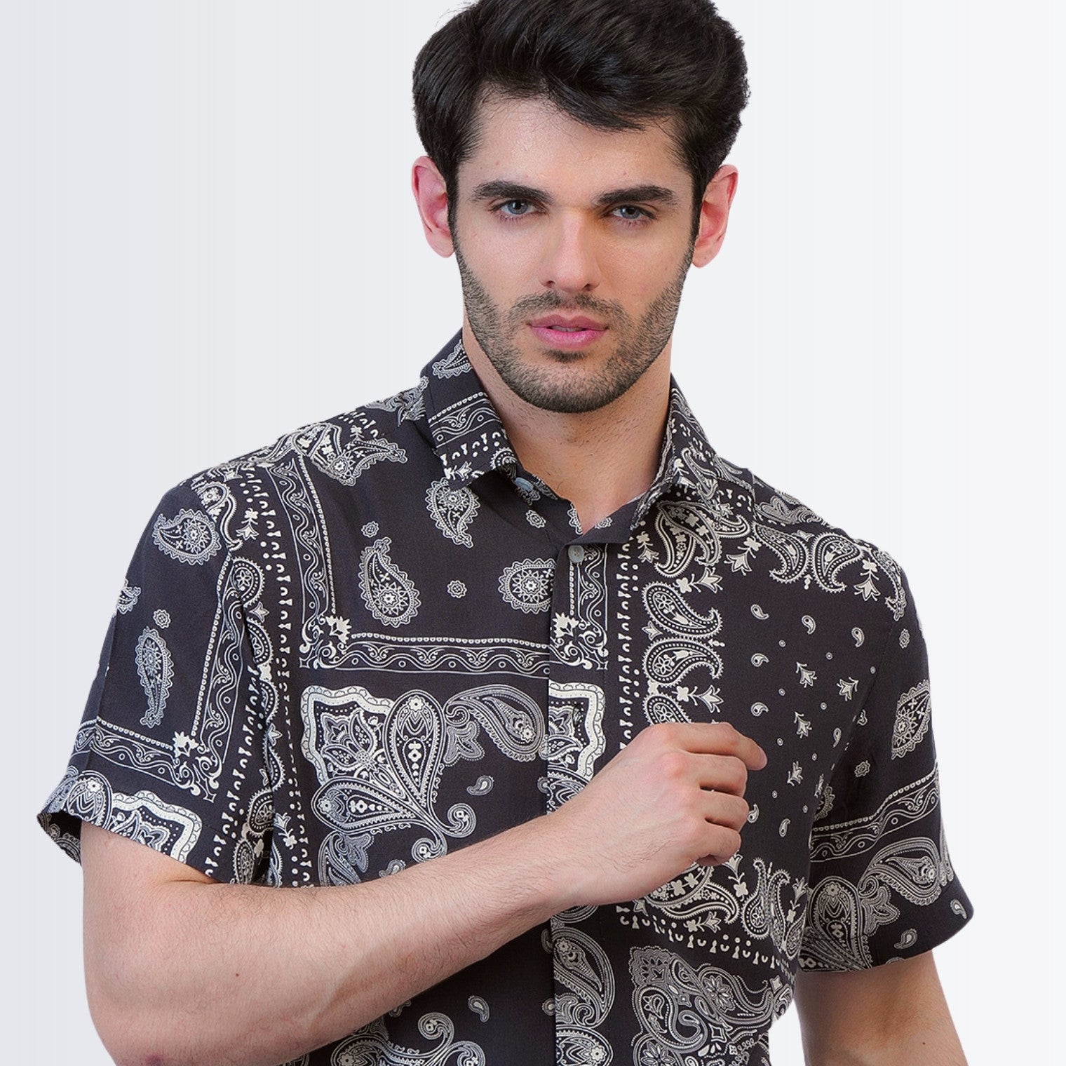 Black Paisley Printed Shirt