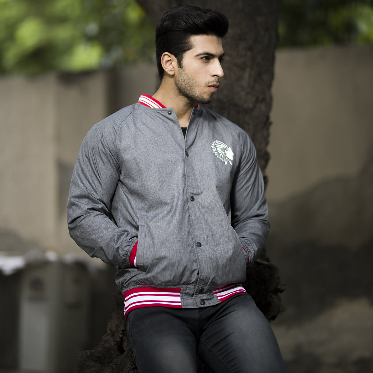 Grey Baseball Jacket