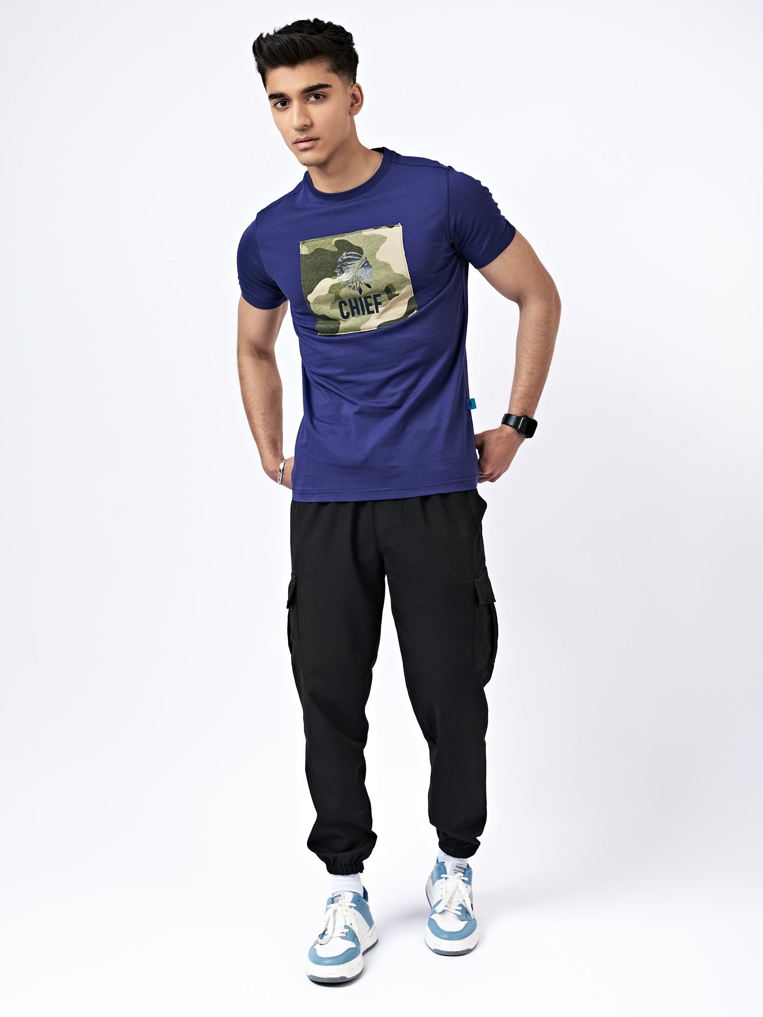 Men's Camo Graphic T-Shirt Blue