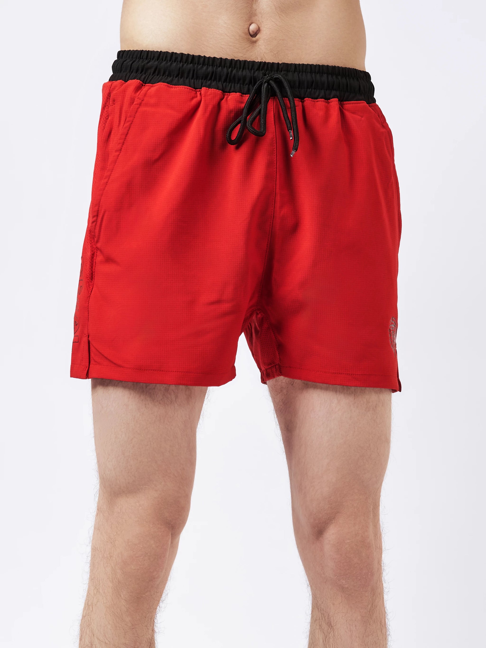 Mens red cotton shorts top