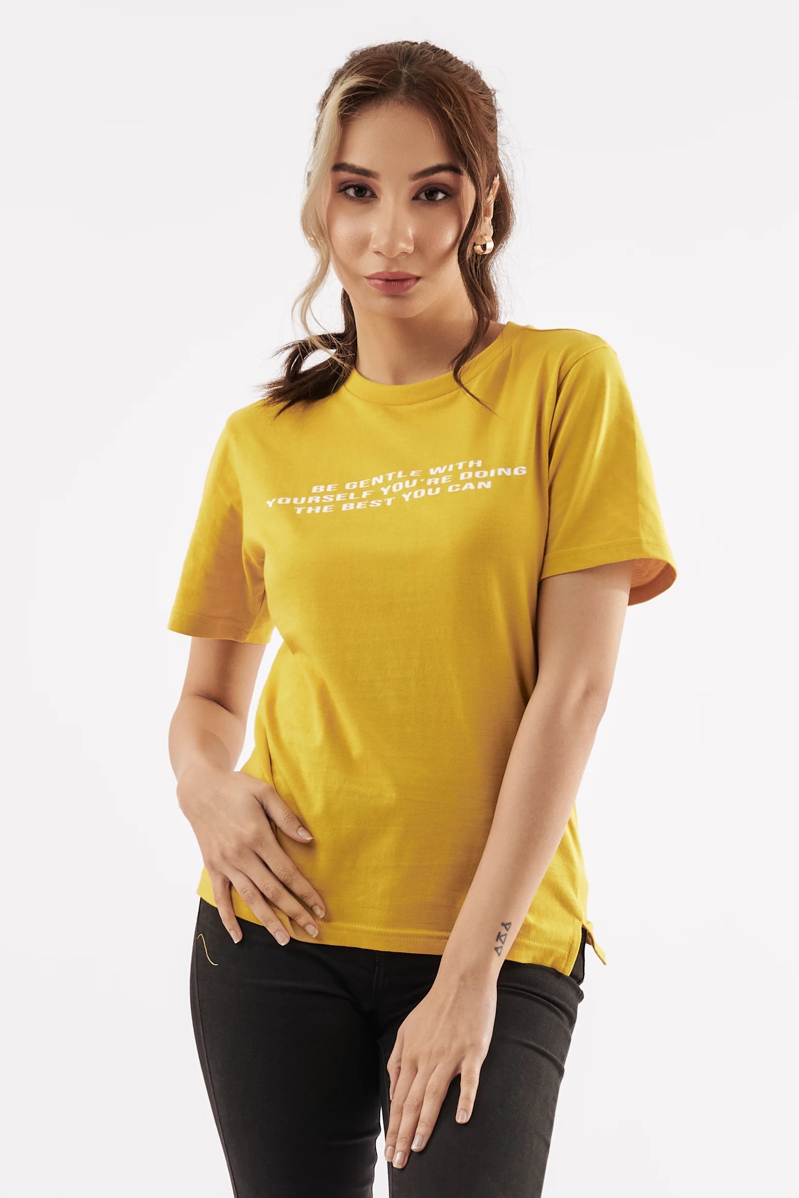Mustard yellow clearance t shirt women's
