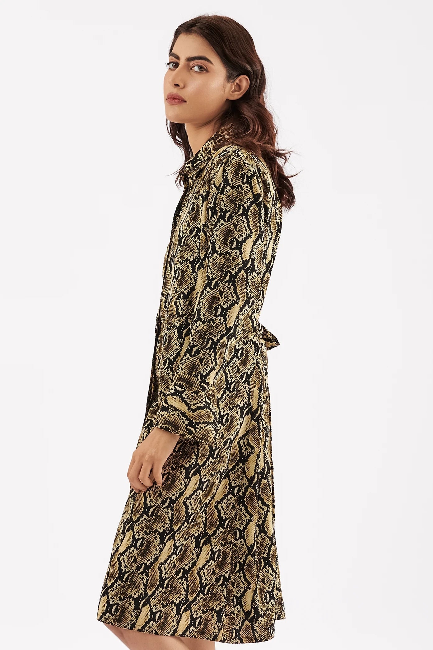 Women's Python Print Button Down Dress