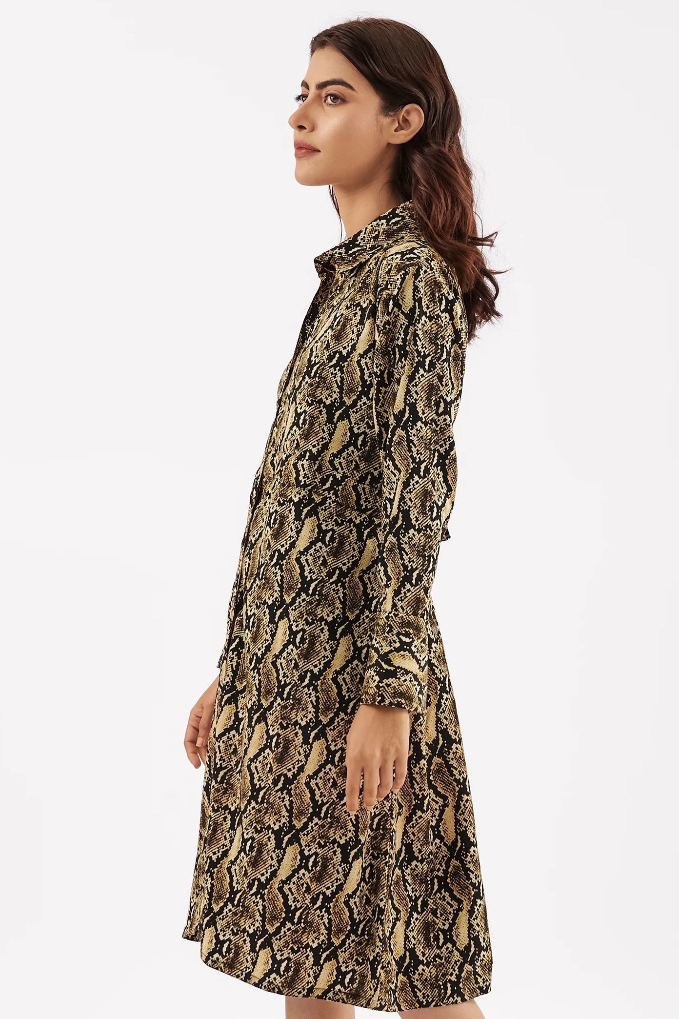 Women's Python Print Button Down Dress