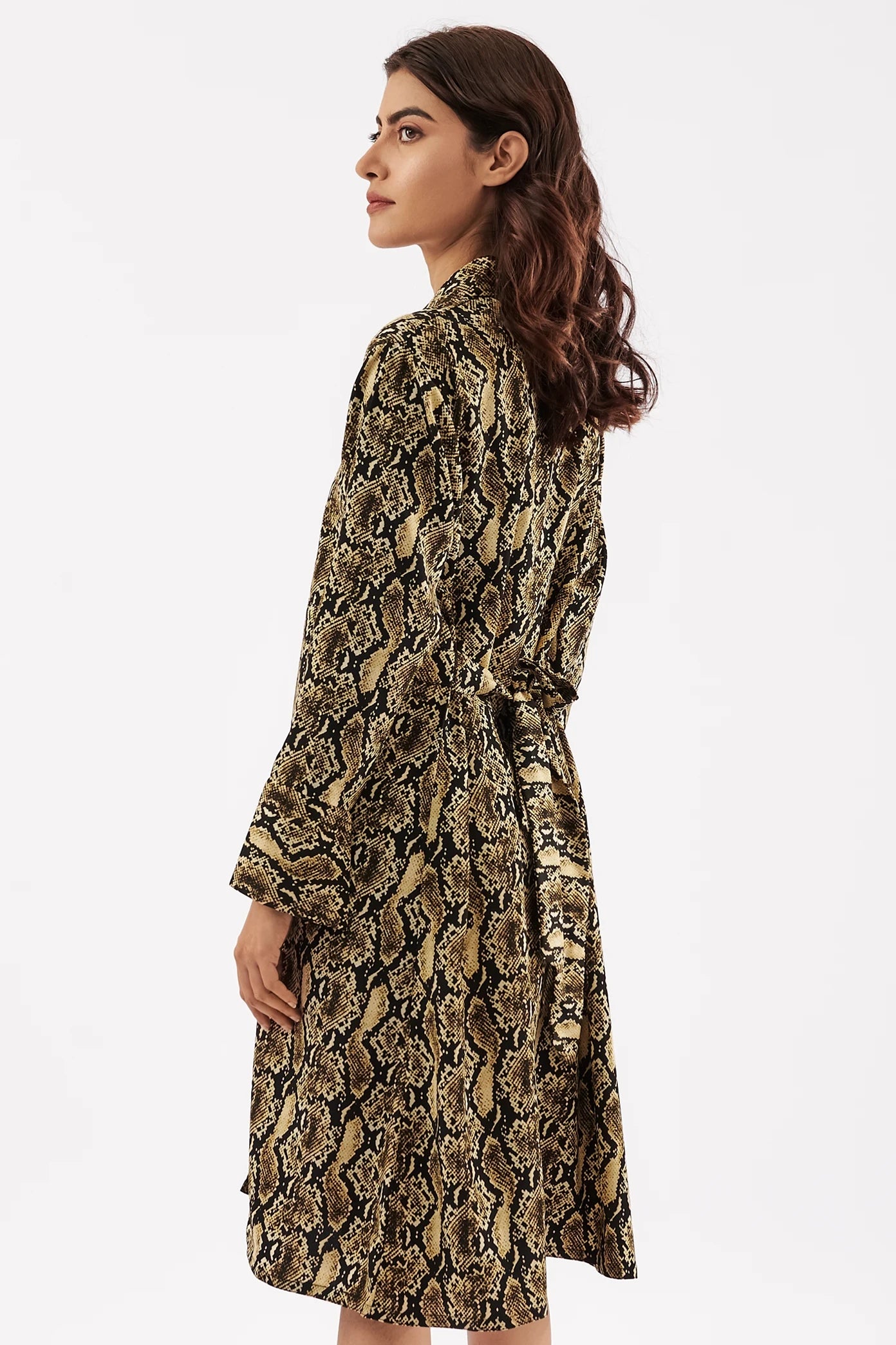 Women's Python Print Button Down Dress