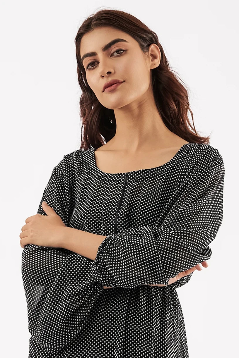 Women's Polka Dot A-Line Dress