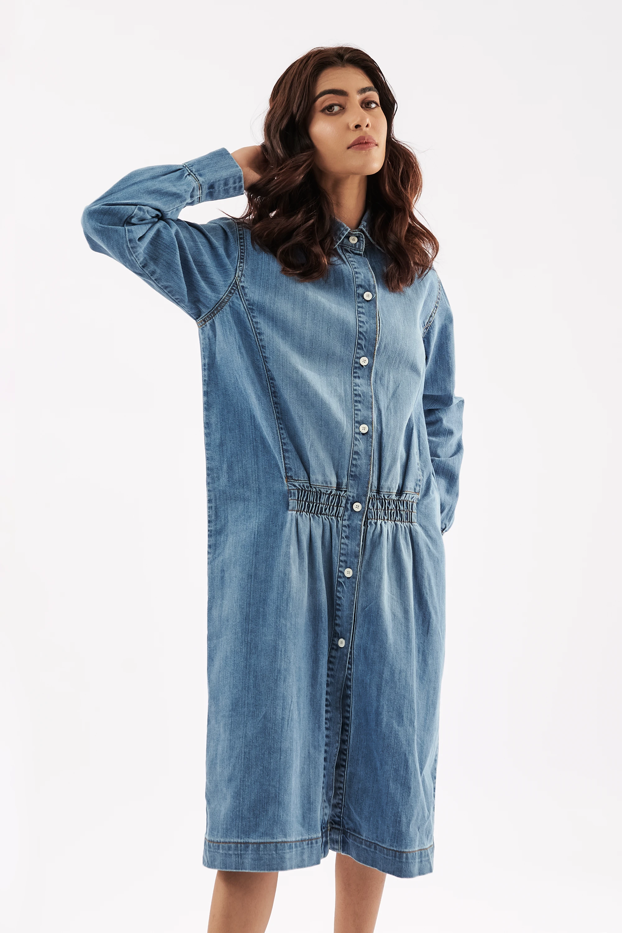 Women's Long Sleeved Denim Dress