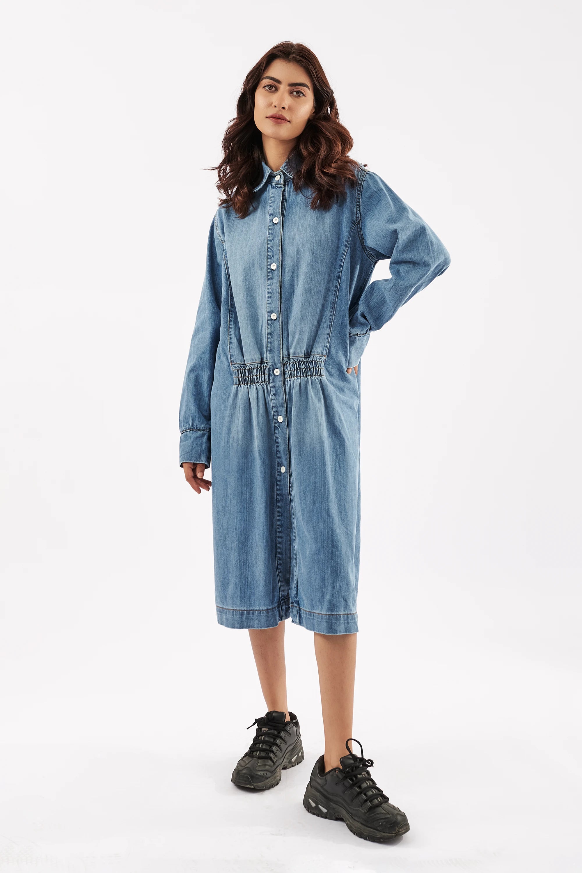 Women's Long Sleeved Denim Dress