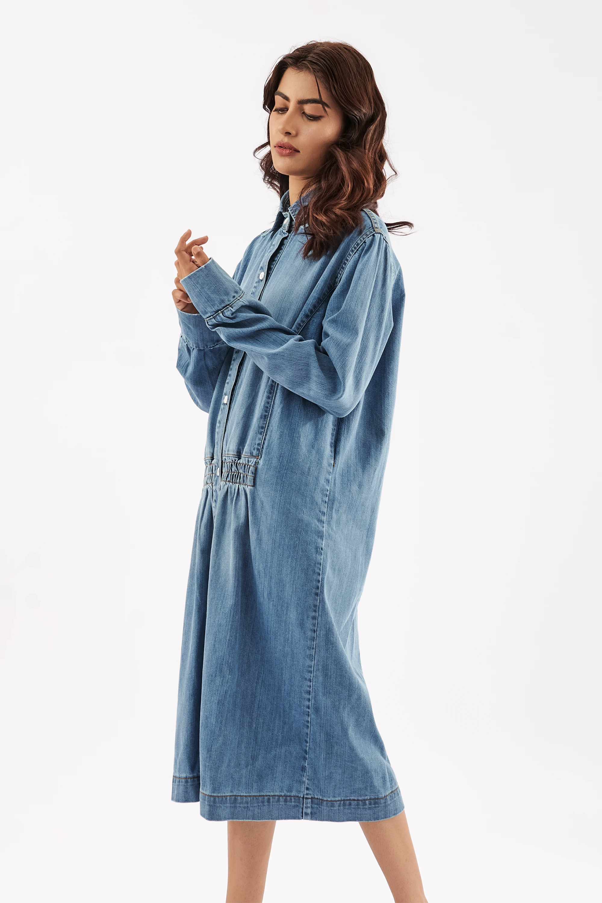 Women's Long Sleeved Denim Dress