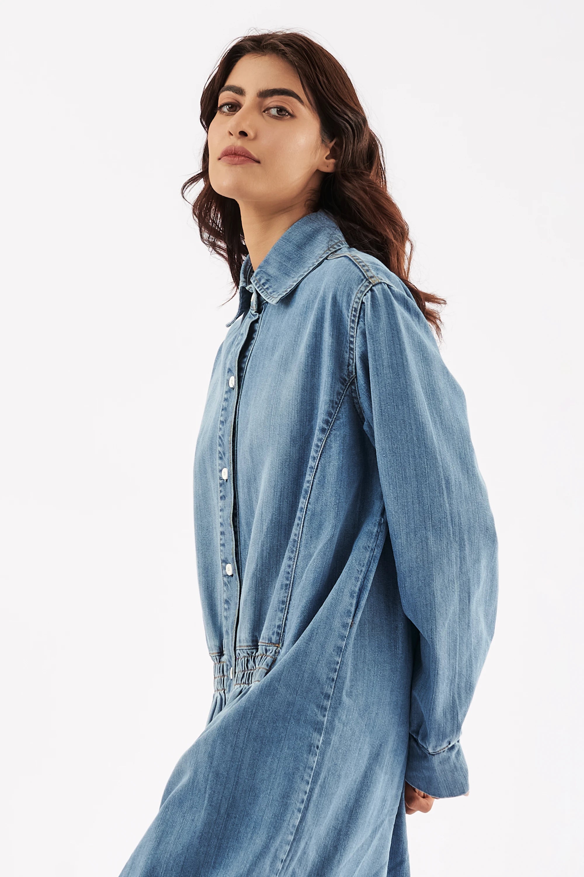 Women's Long Sleeved Denim Dress