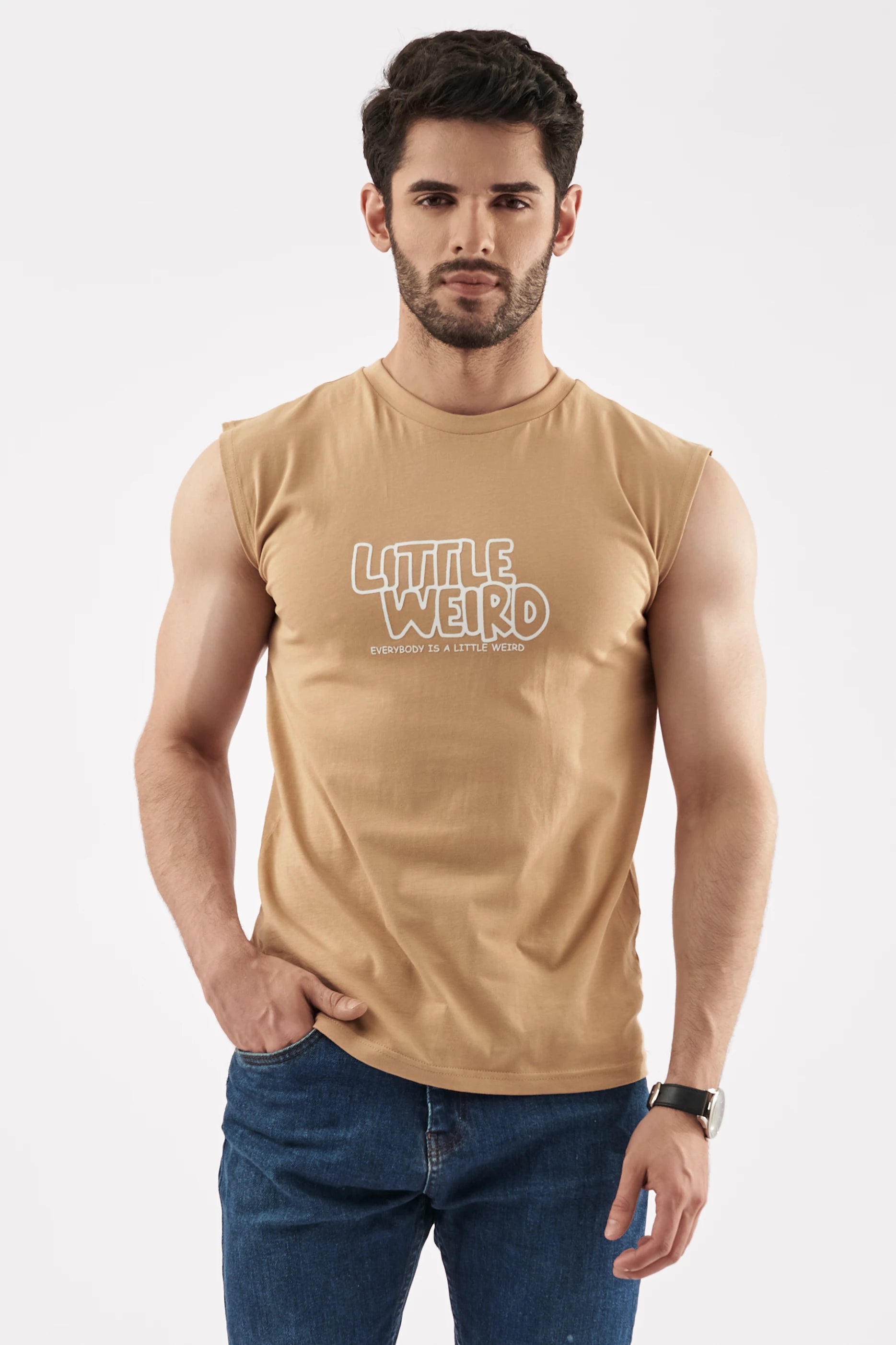 Men's Sleeveless T-Shirt Sand