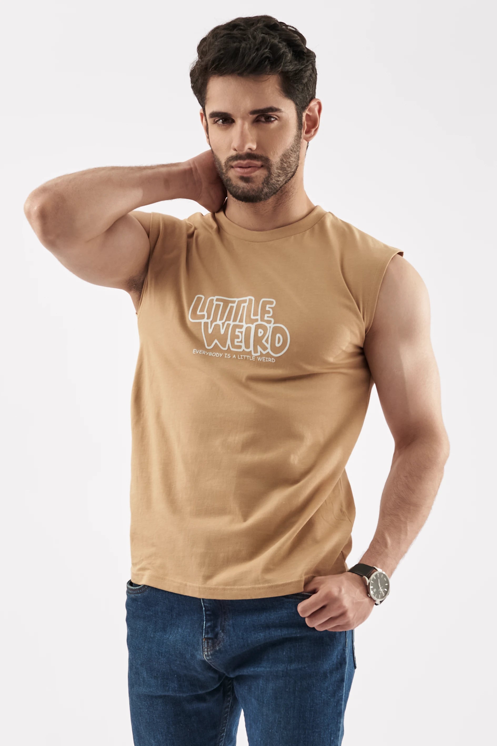 Men's Sleeveless T-Shirt Sand