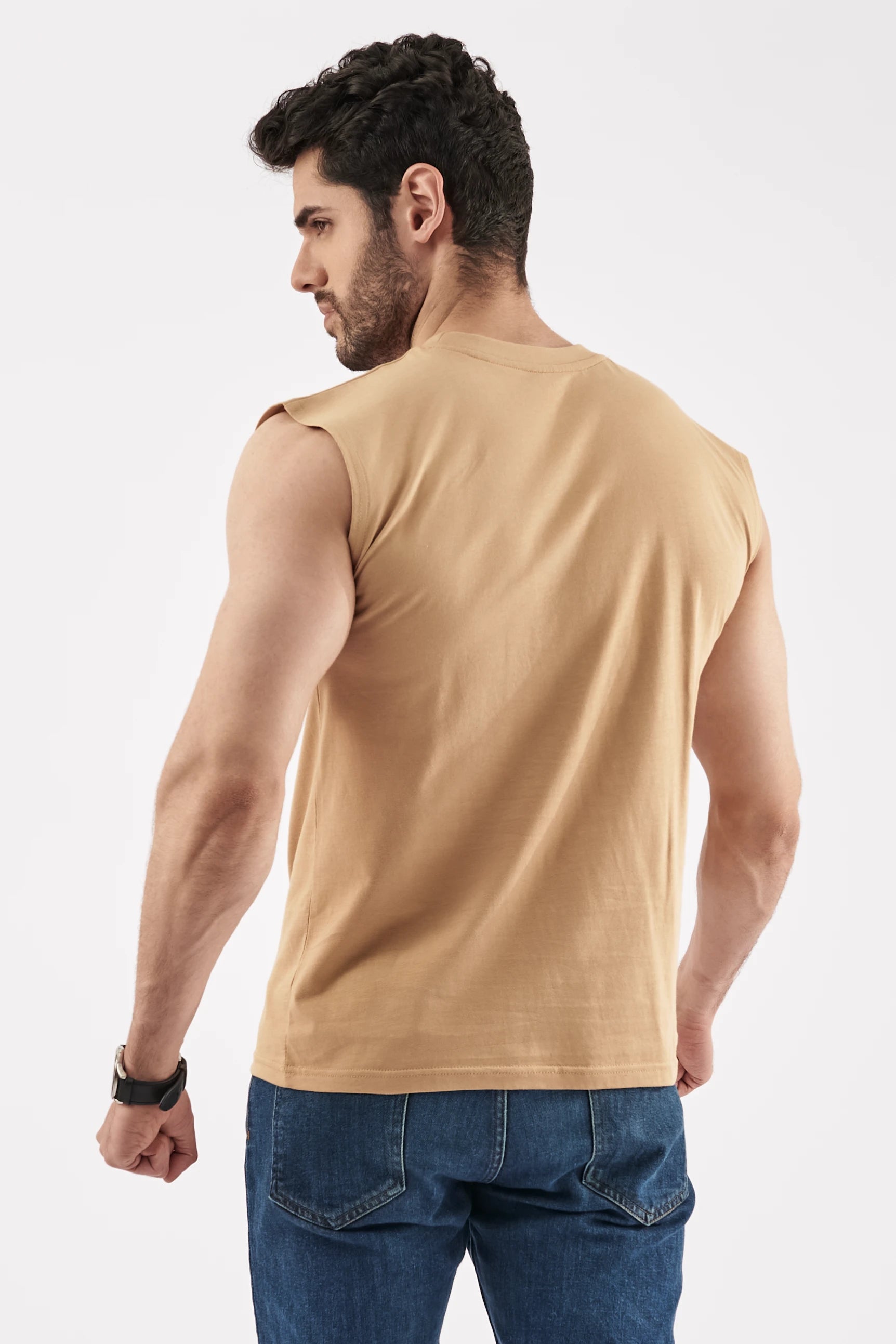 Men's Sleeveless T-Shirt Sand