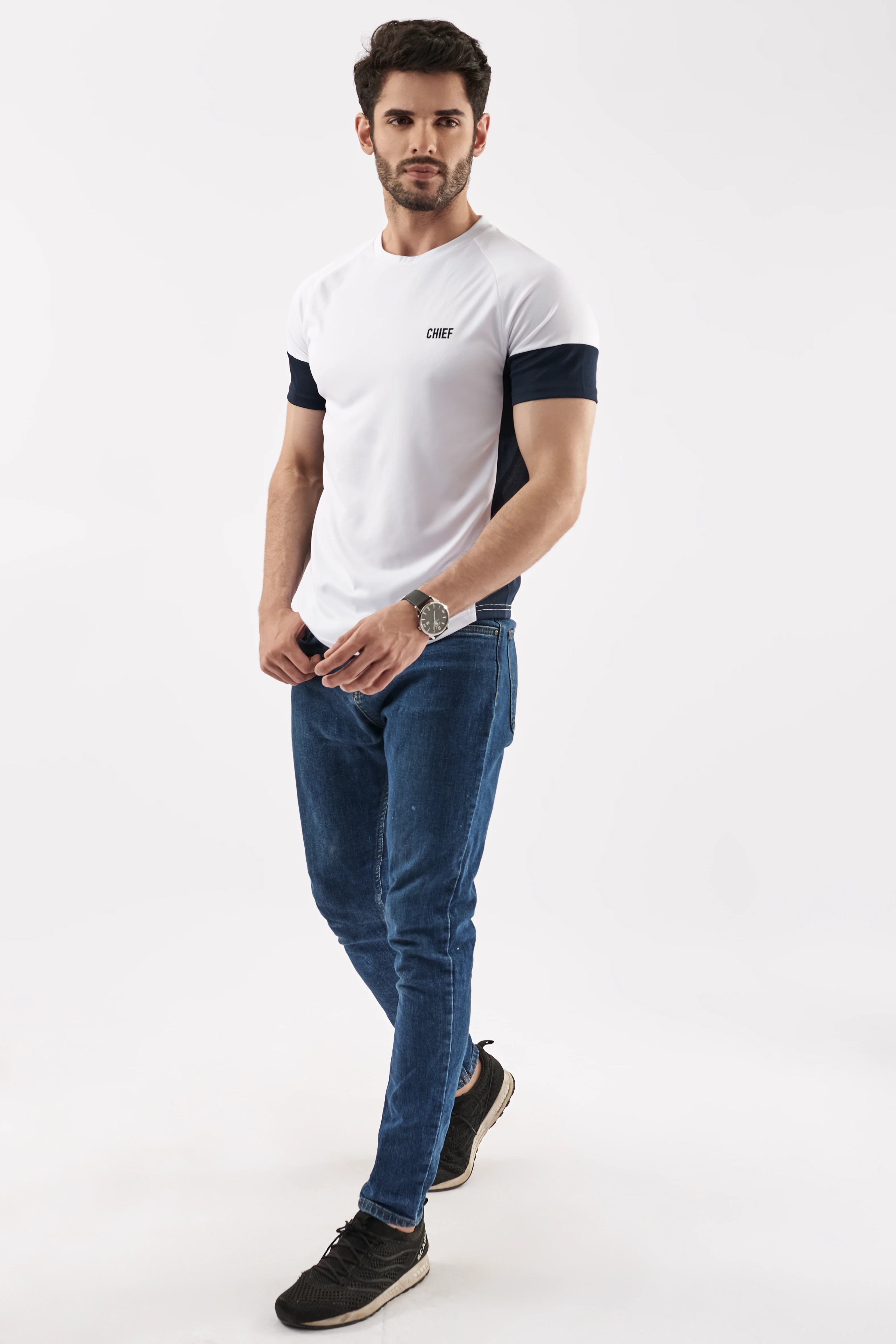 Men's Contrast Performance T-Shirt White
