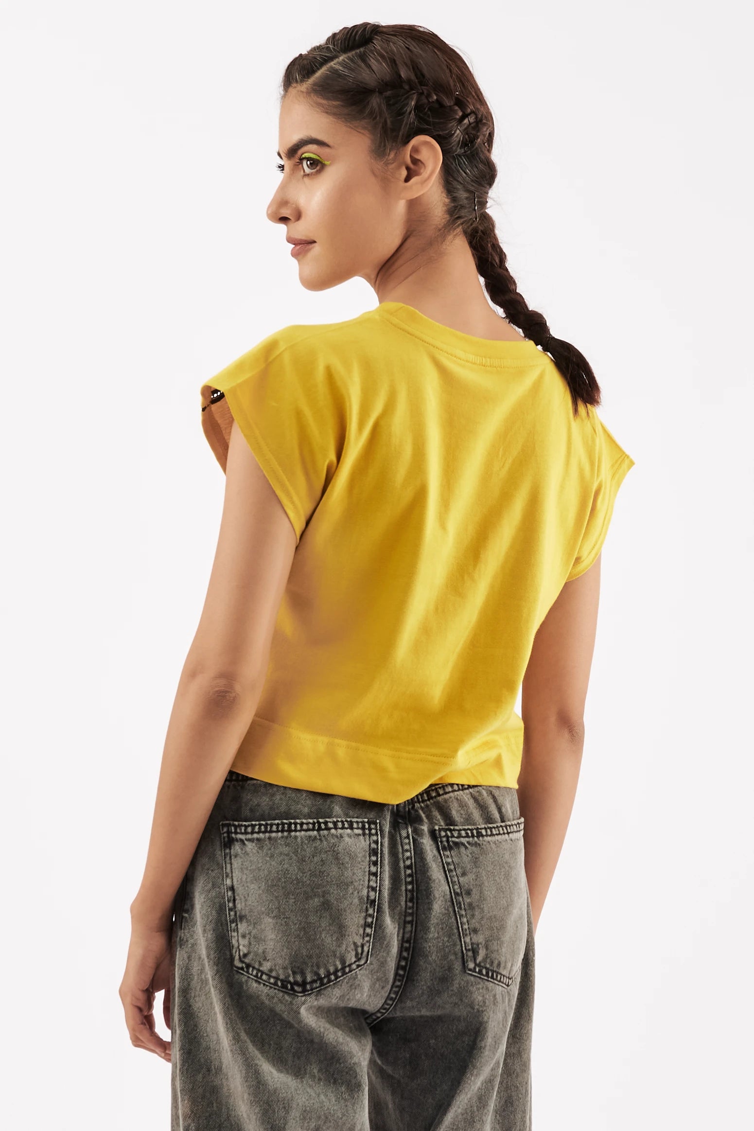 Women's Striped Muscle Tee Mustard