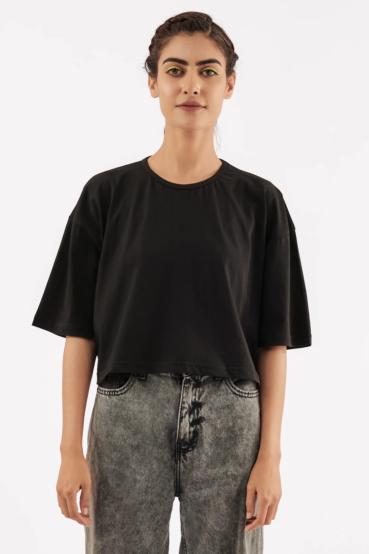 Women's Relaxed Crop Top Black