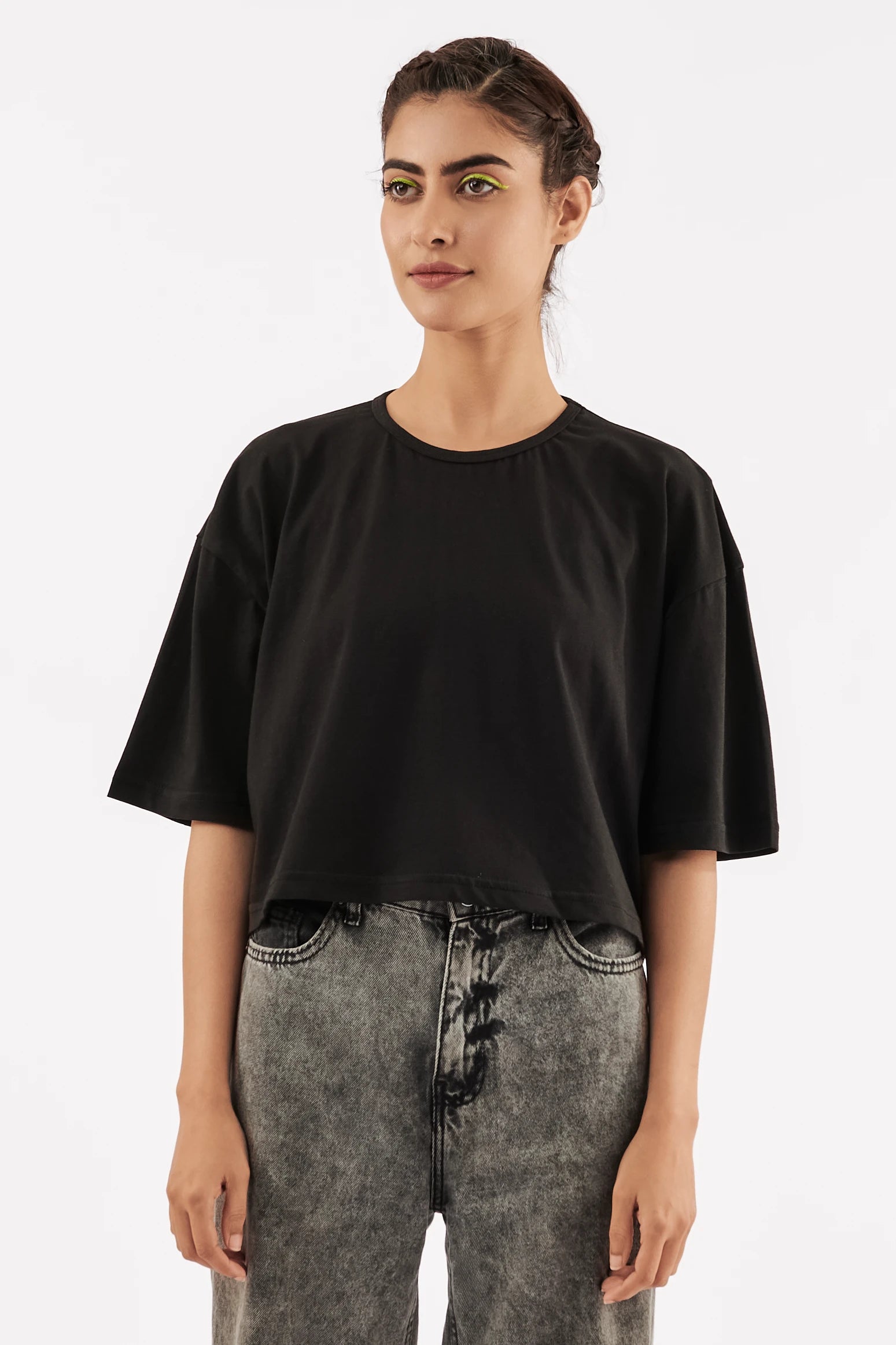 Women's Relaxed Crop Top Black