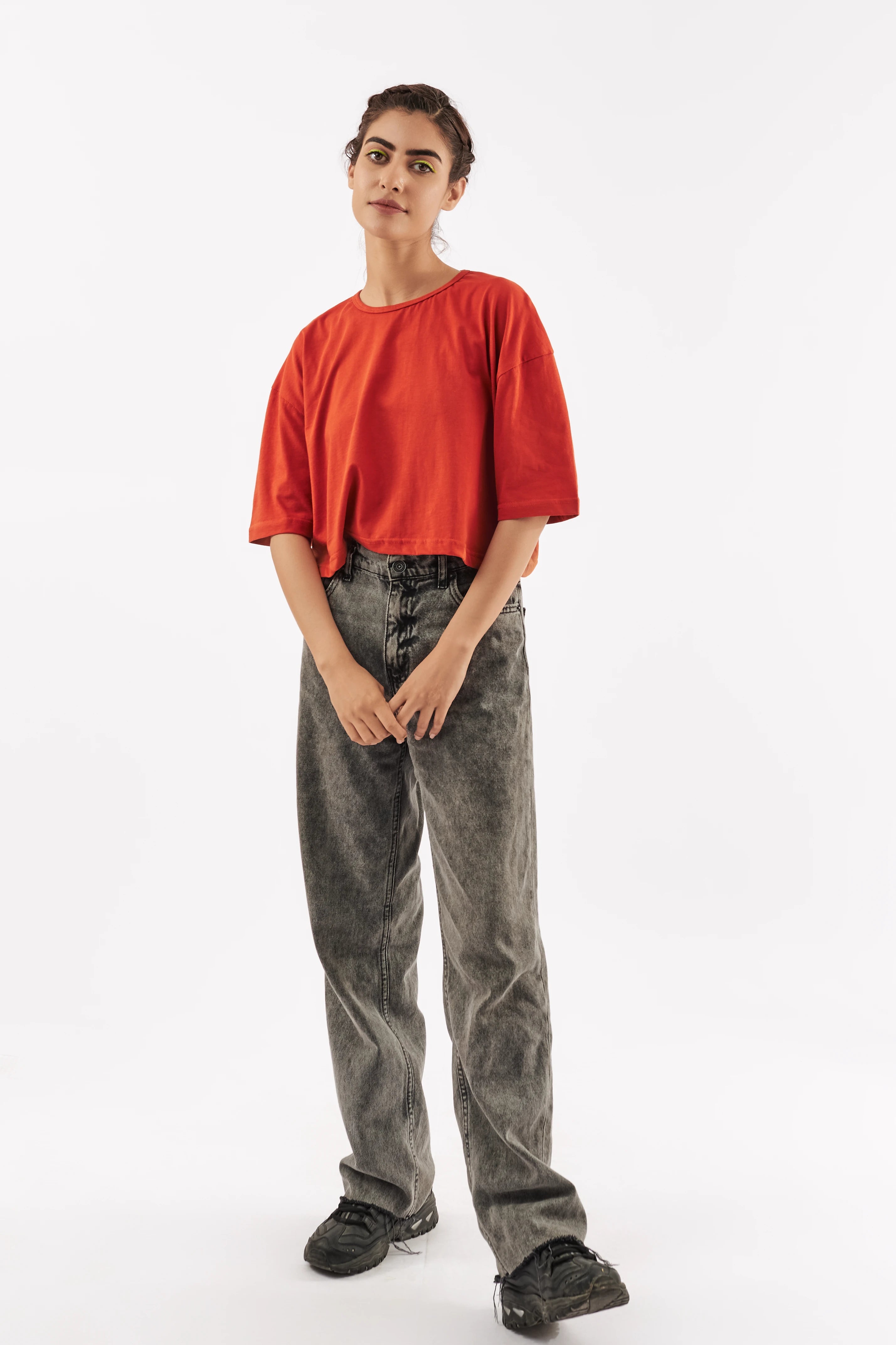 Women's Relaxed Crop Top Clay Red