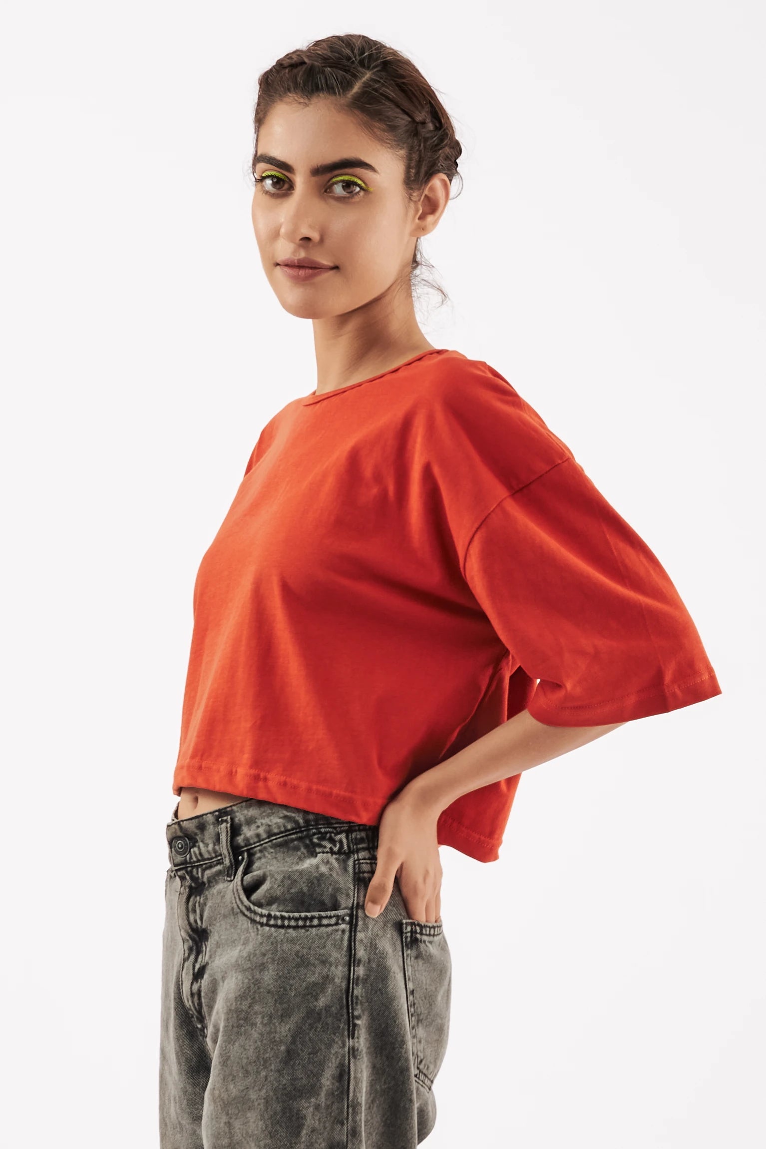 Women's Relaxed Crop Top Clay Red