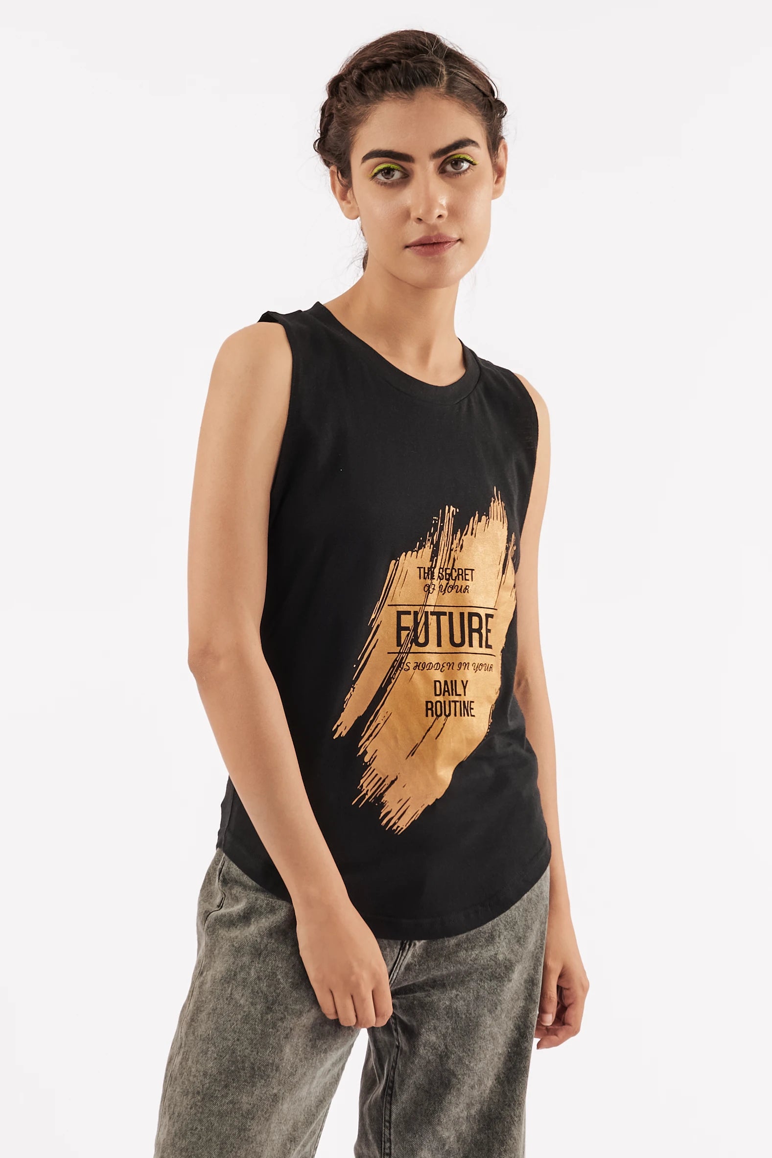 Women's Graphic Tank Top Black