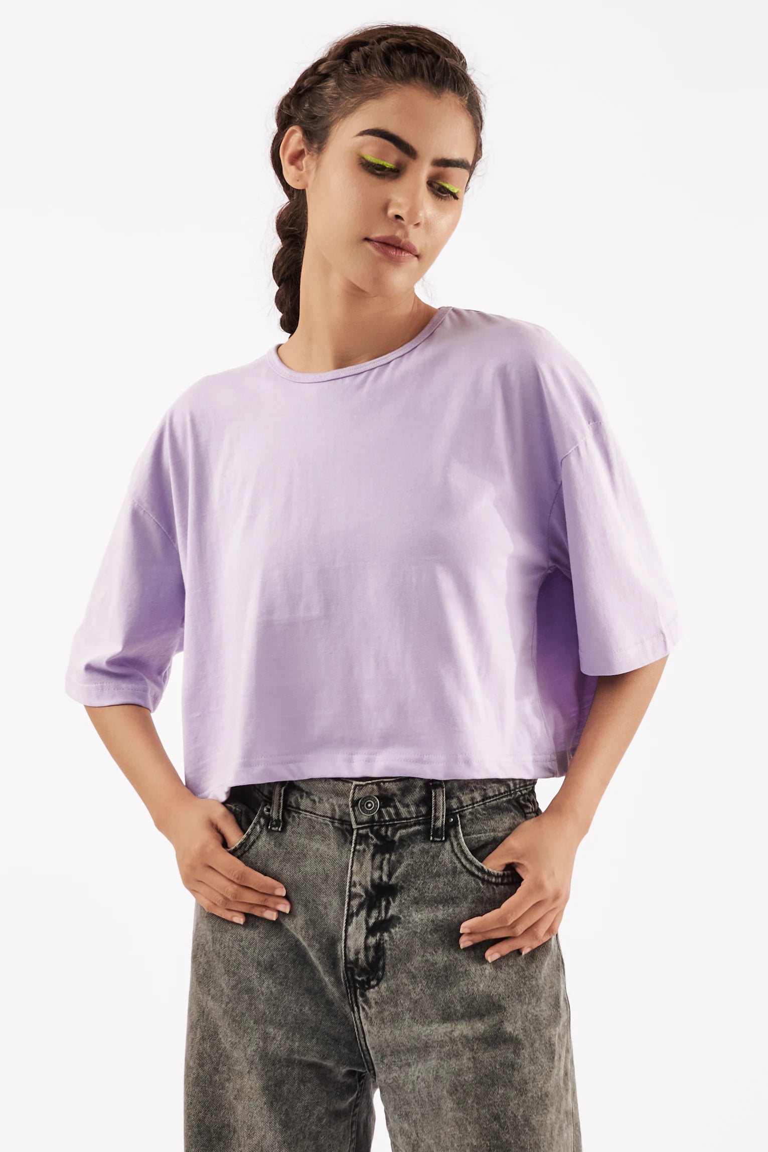 Women's Relaxed Crop Top Purple