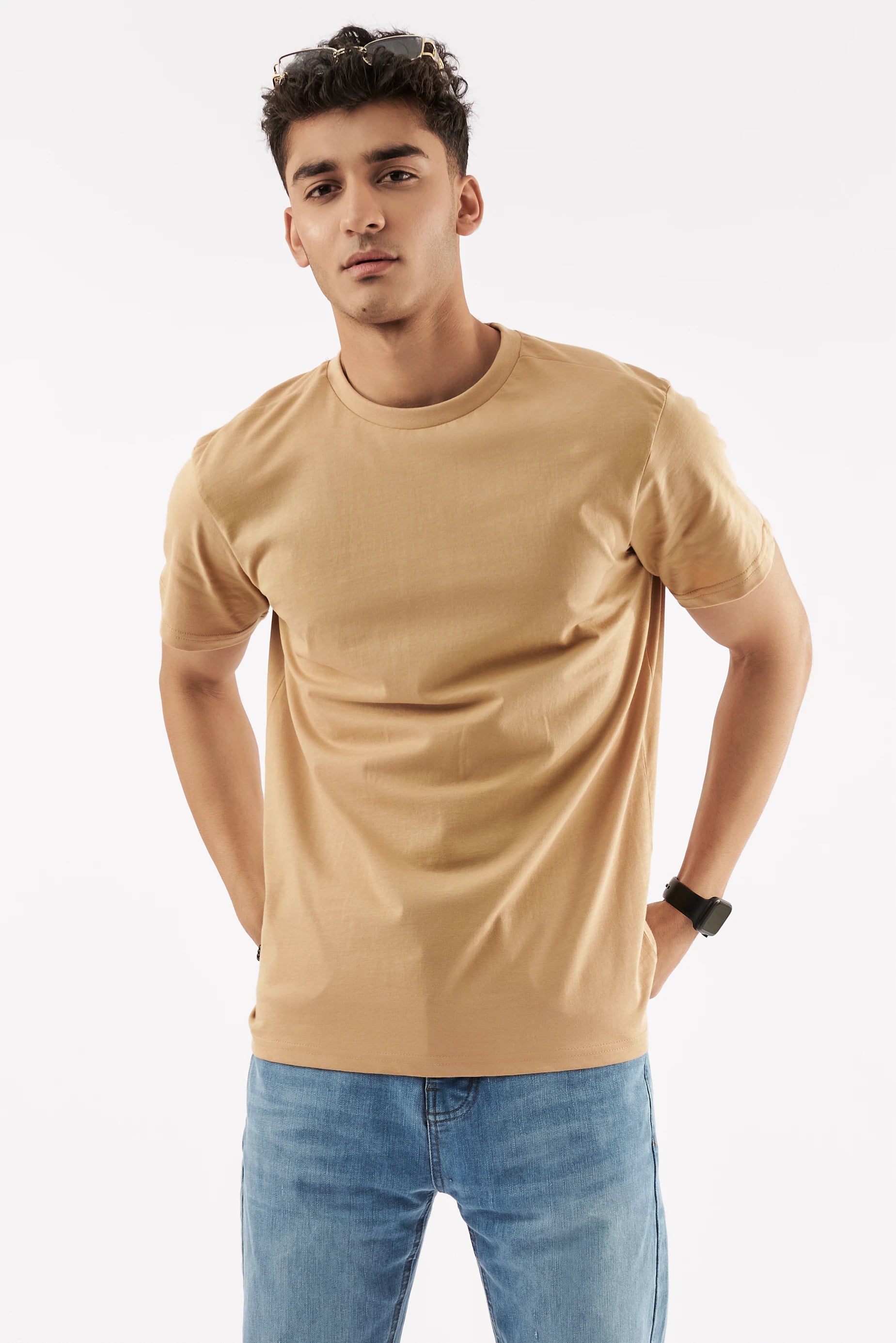 Men's Crew Neck T-Shirt Sand - Main Image