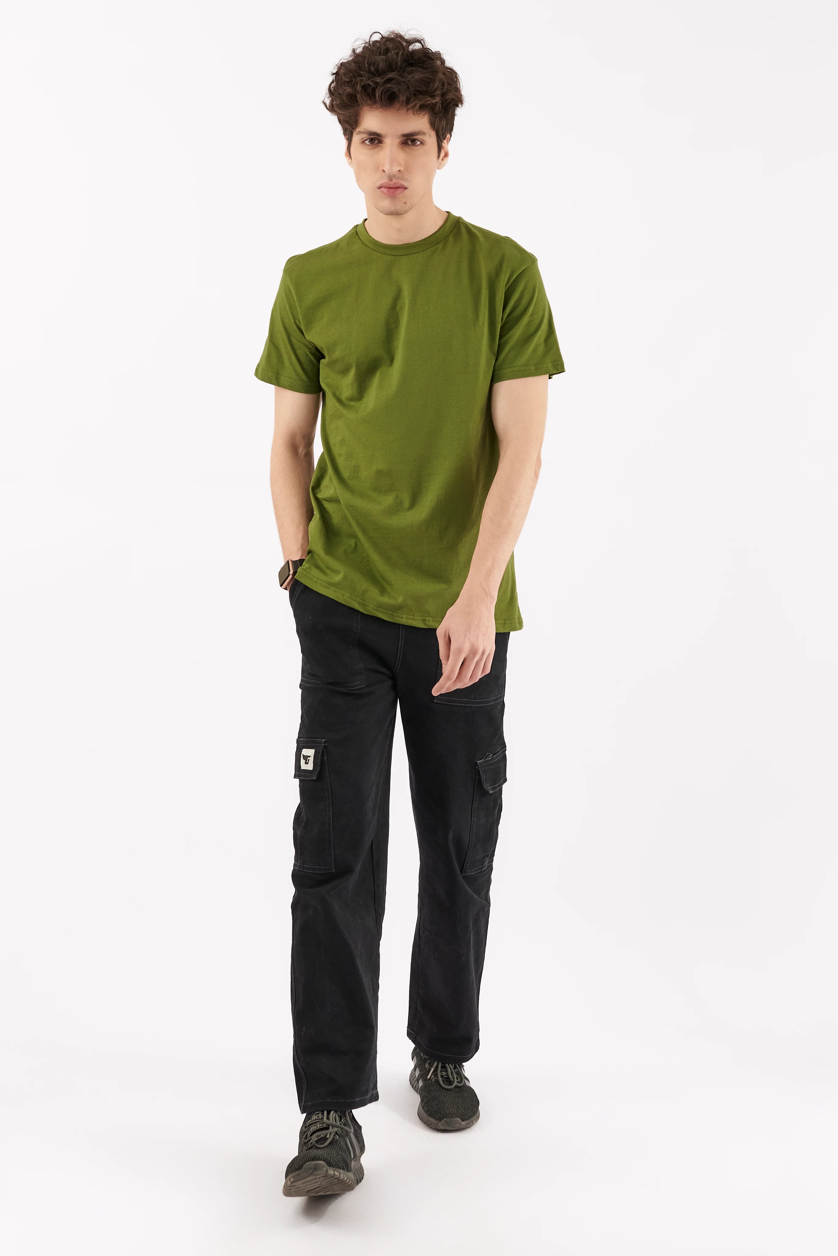 Men's Crew Neck T-Shirt Olive Green