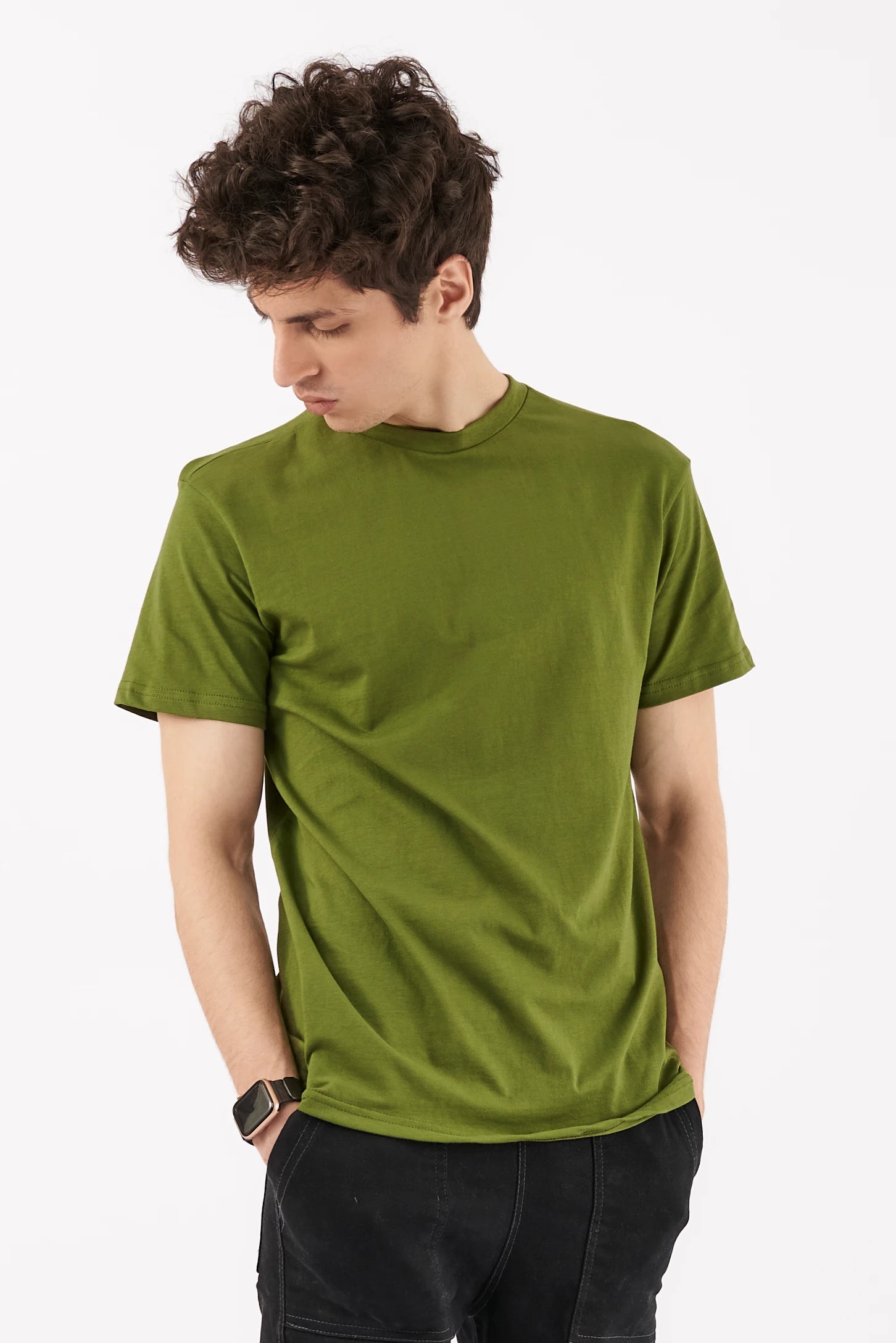 Men's Crew Neck T-Shirt Olive Green