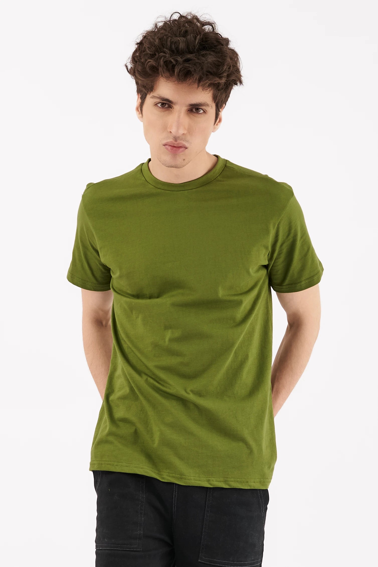 Men's Crew Neck T-Shirt Olive Green