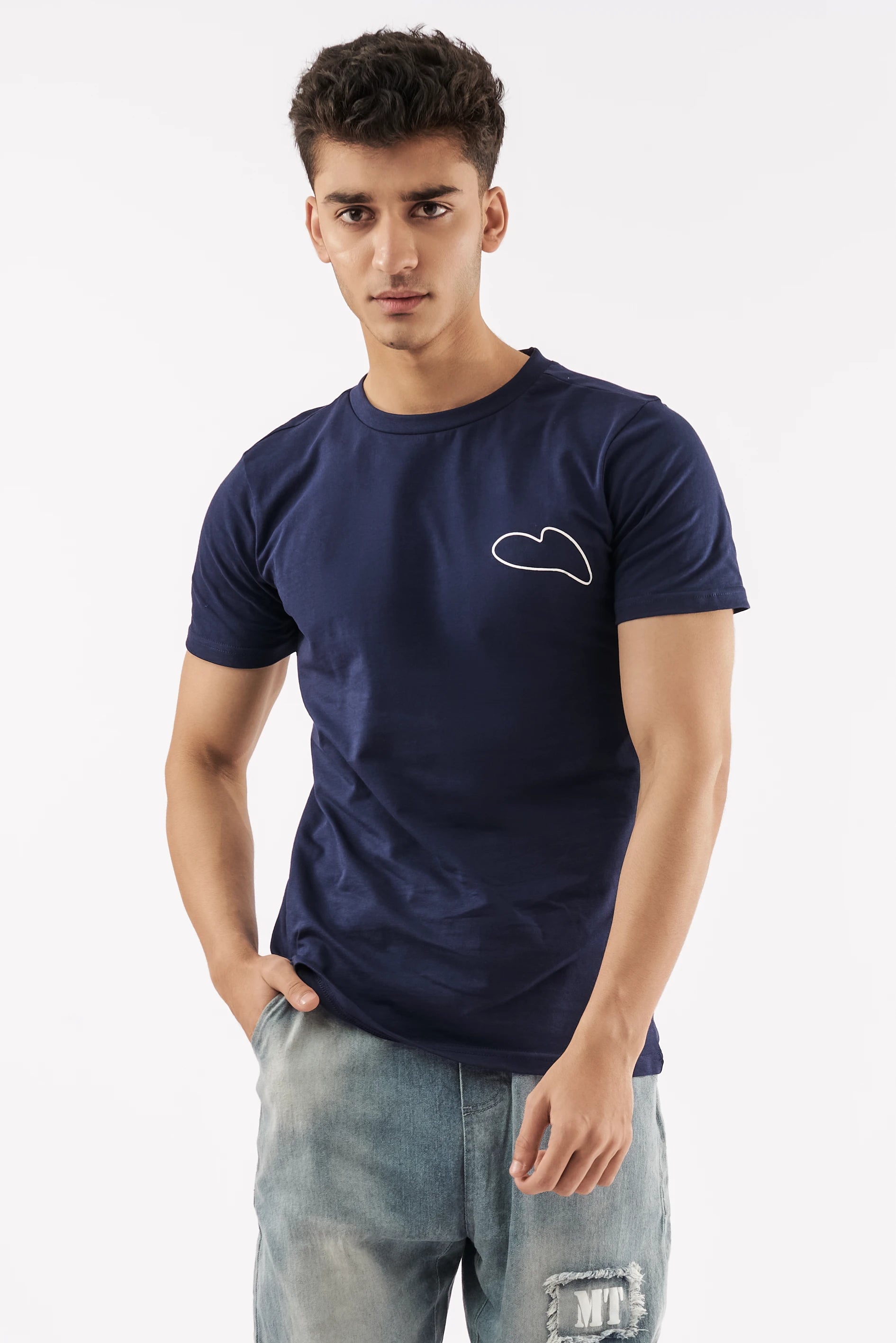 Men's Screen Print T-Shirt Navy