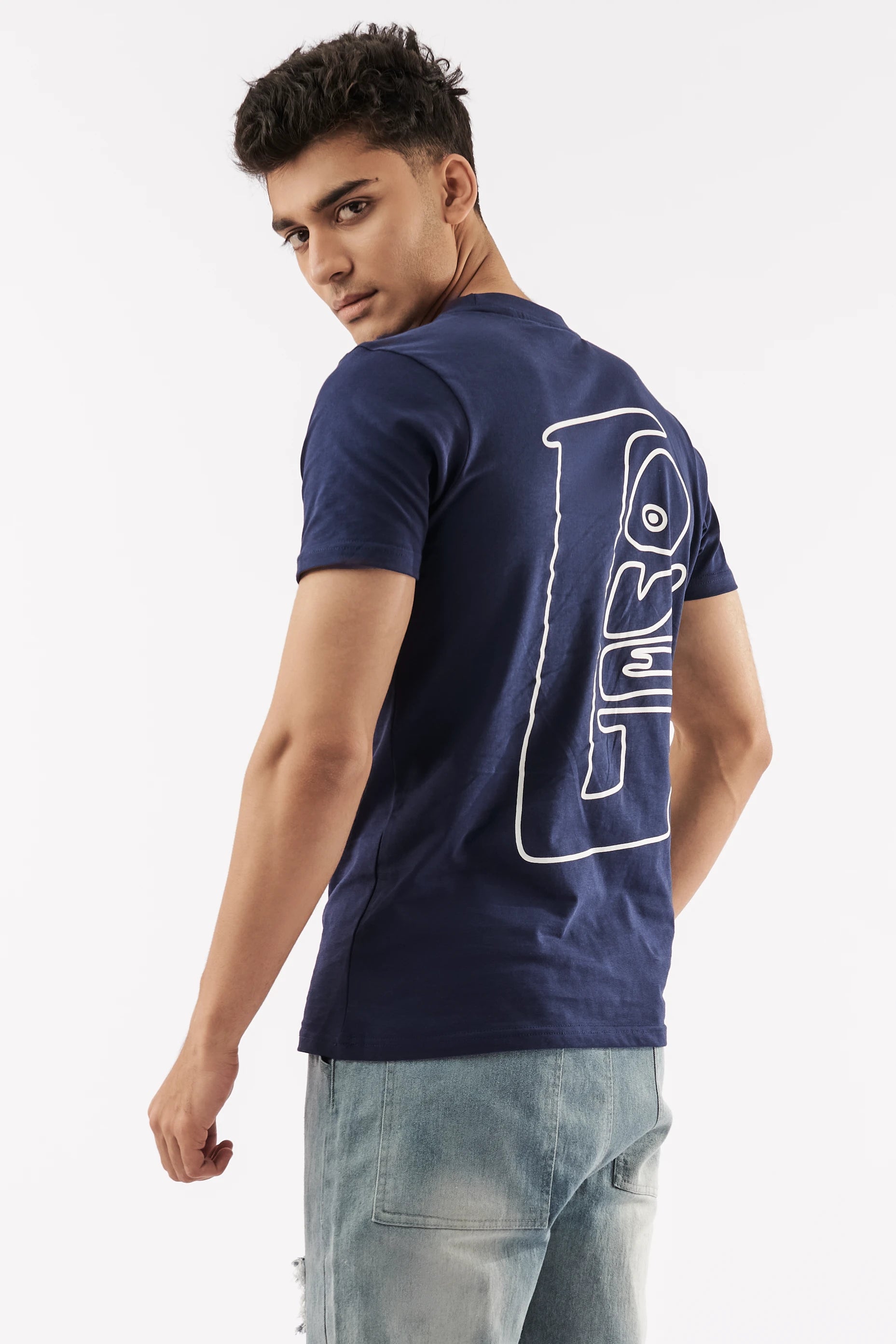 Men's Screen Print T-Shirt Navy