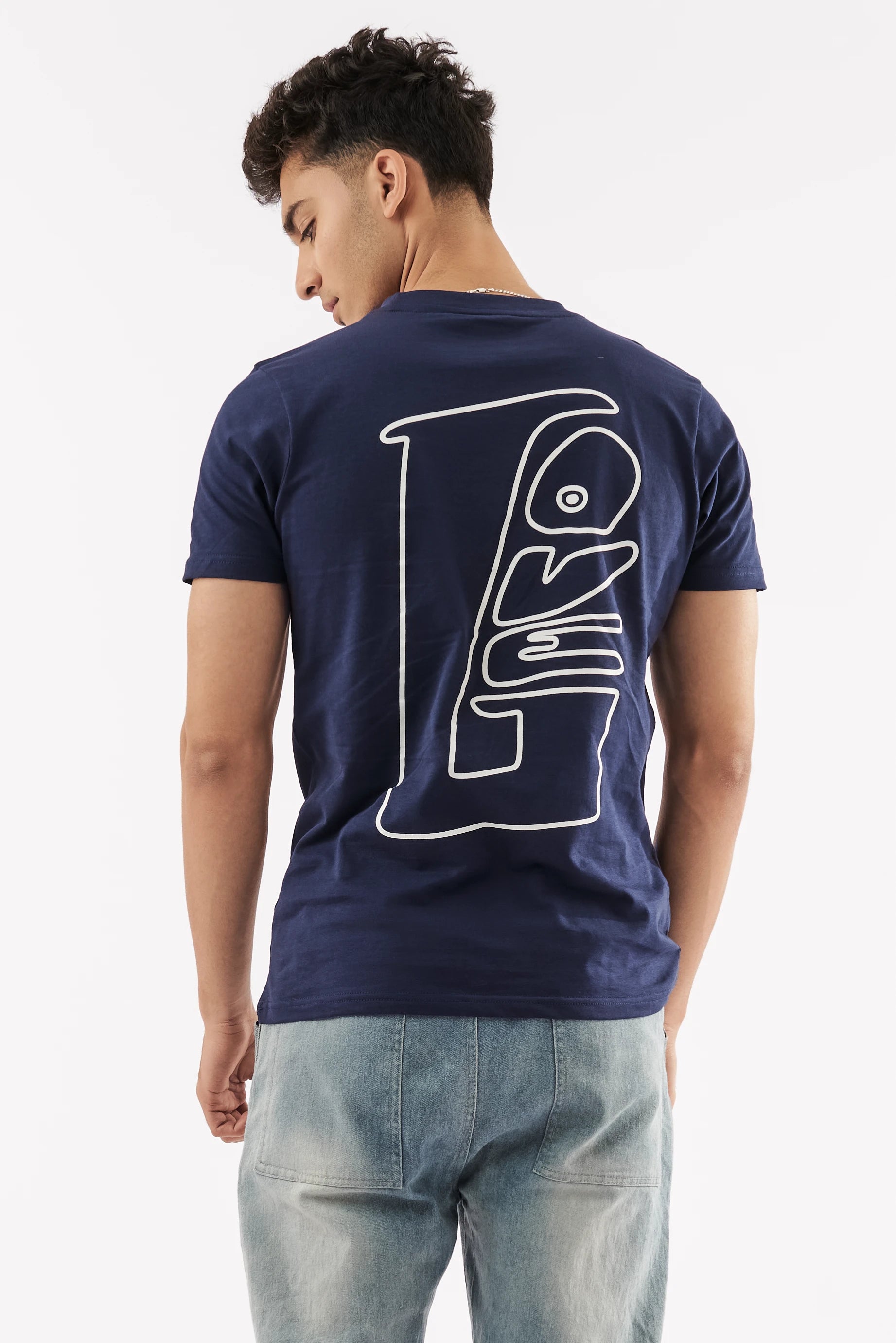 Men's Screen Print T-Shirt Navy