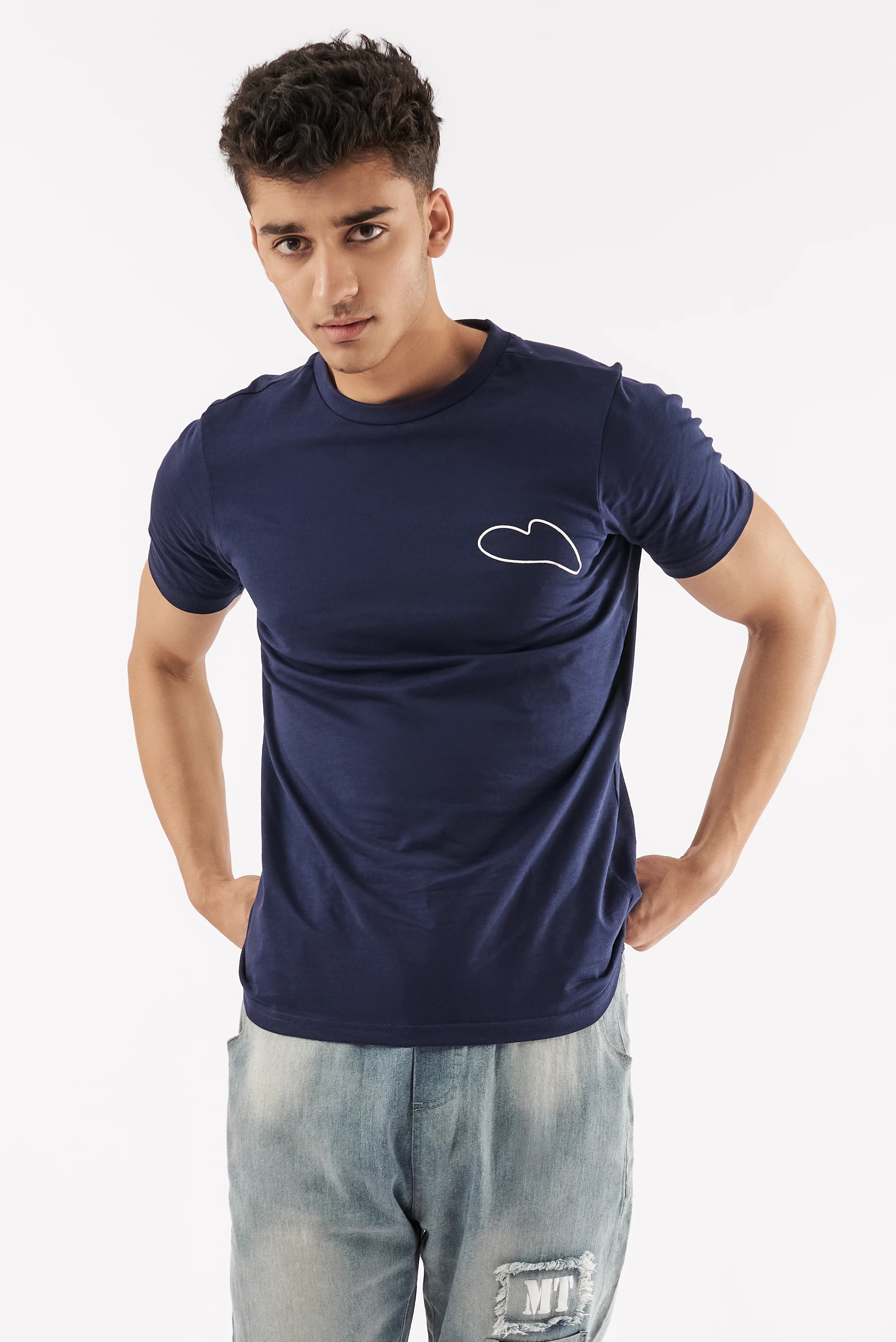 Men's Screen Print T-Shirt Navy