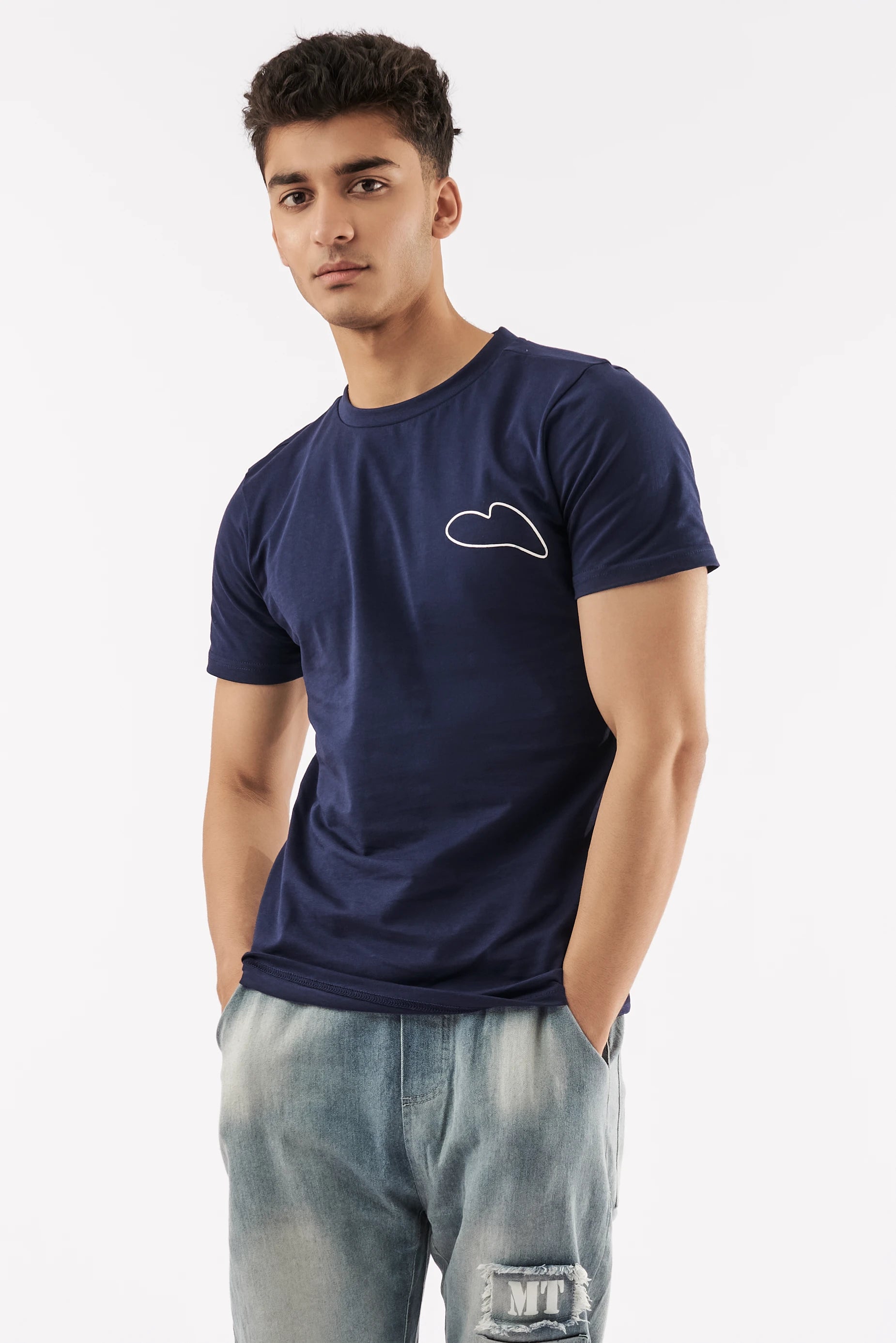 Men's Screen Print T-Shirt Navy