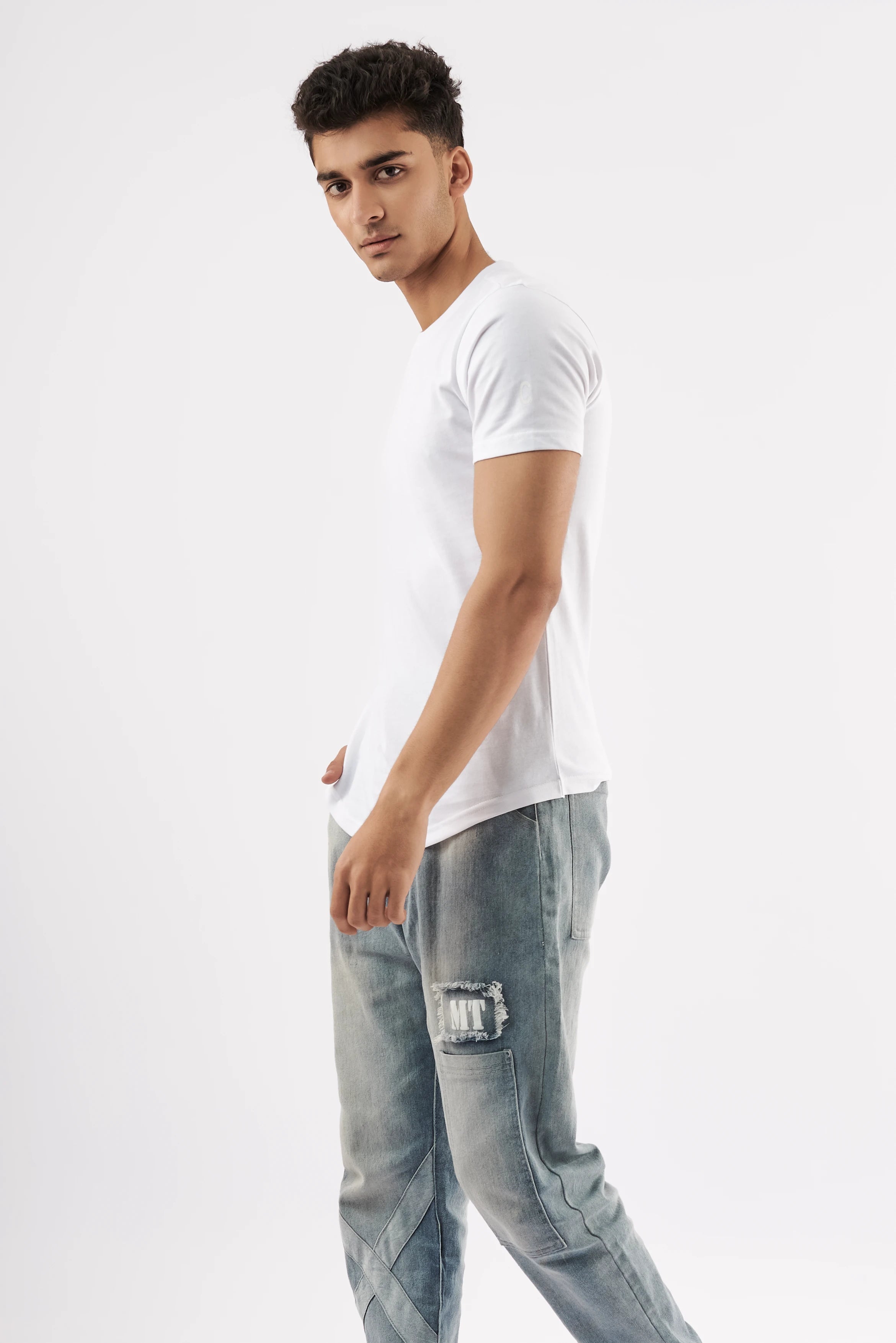 Men's Curved Hem T-Shirt White