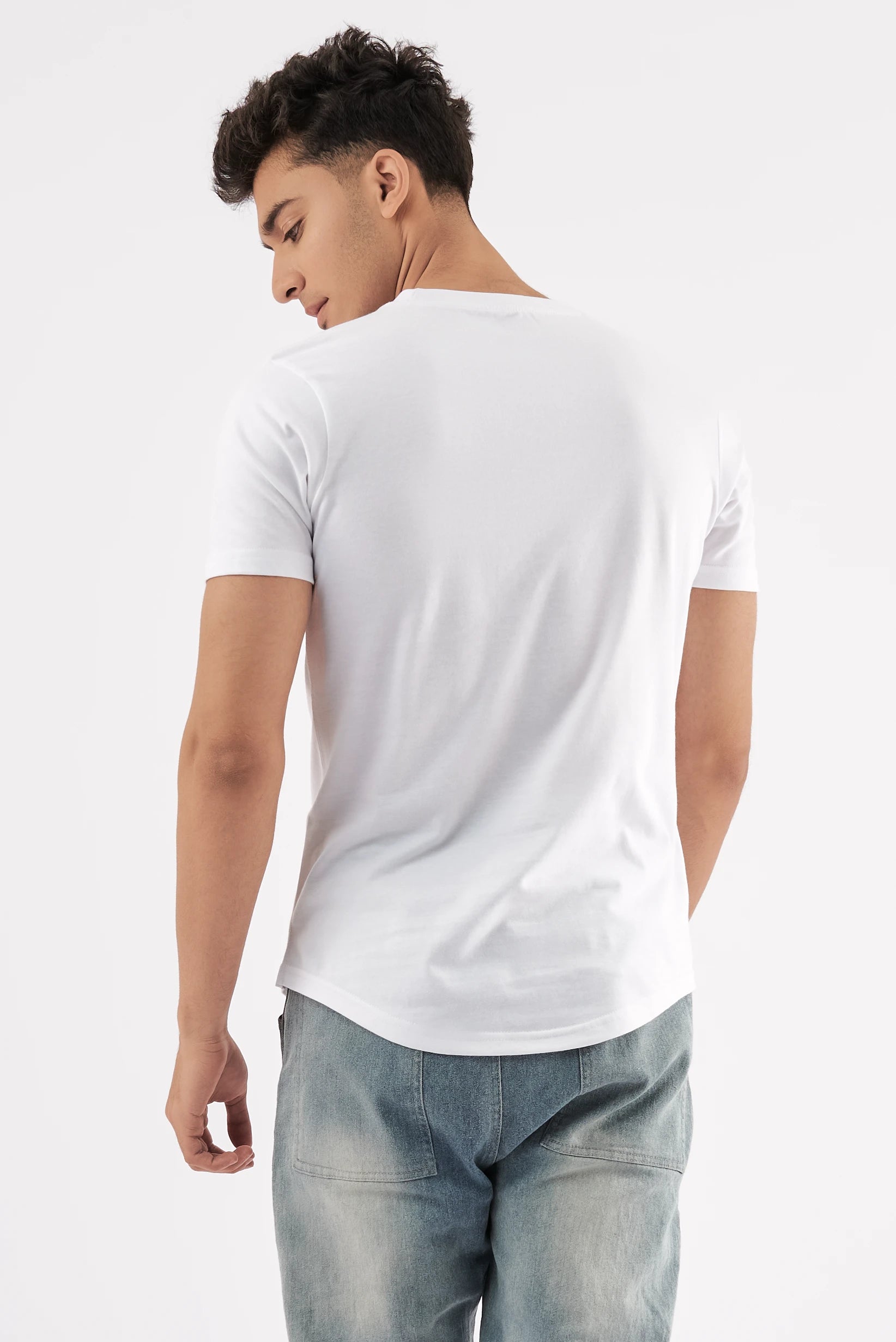 Men's Curved Hem T-Shirt White