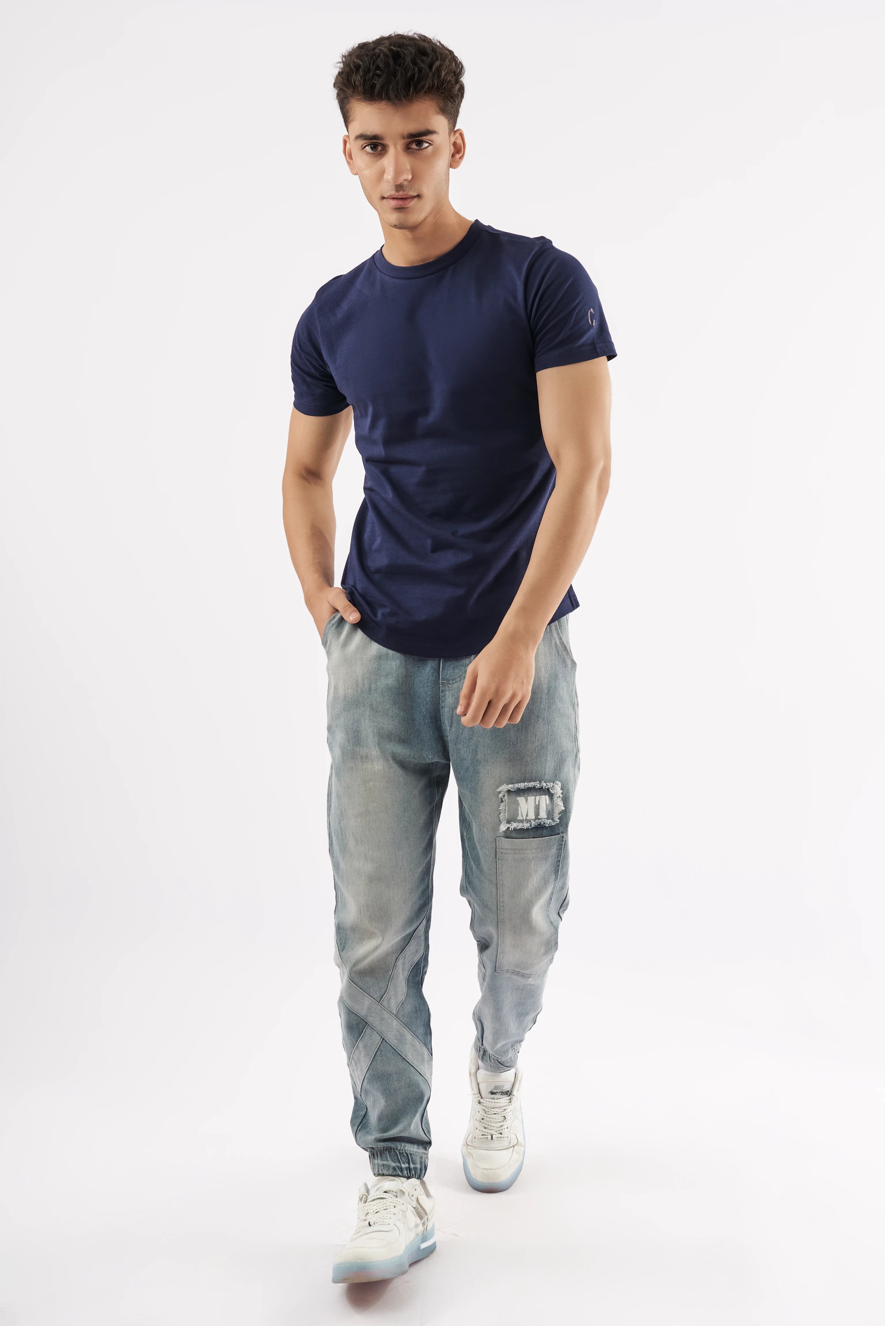 Men's Curved Hem T-Shirt Navy