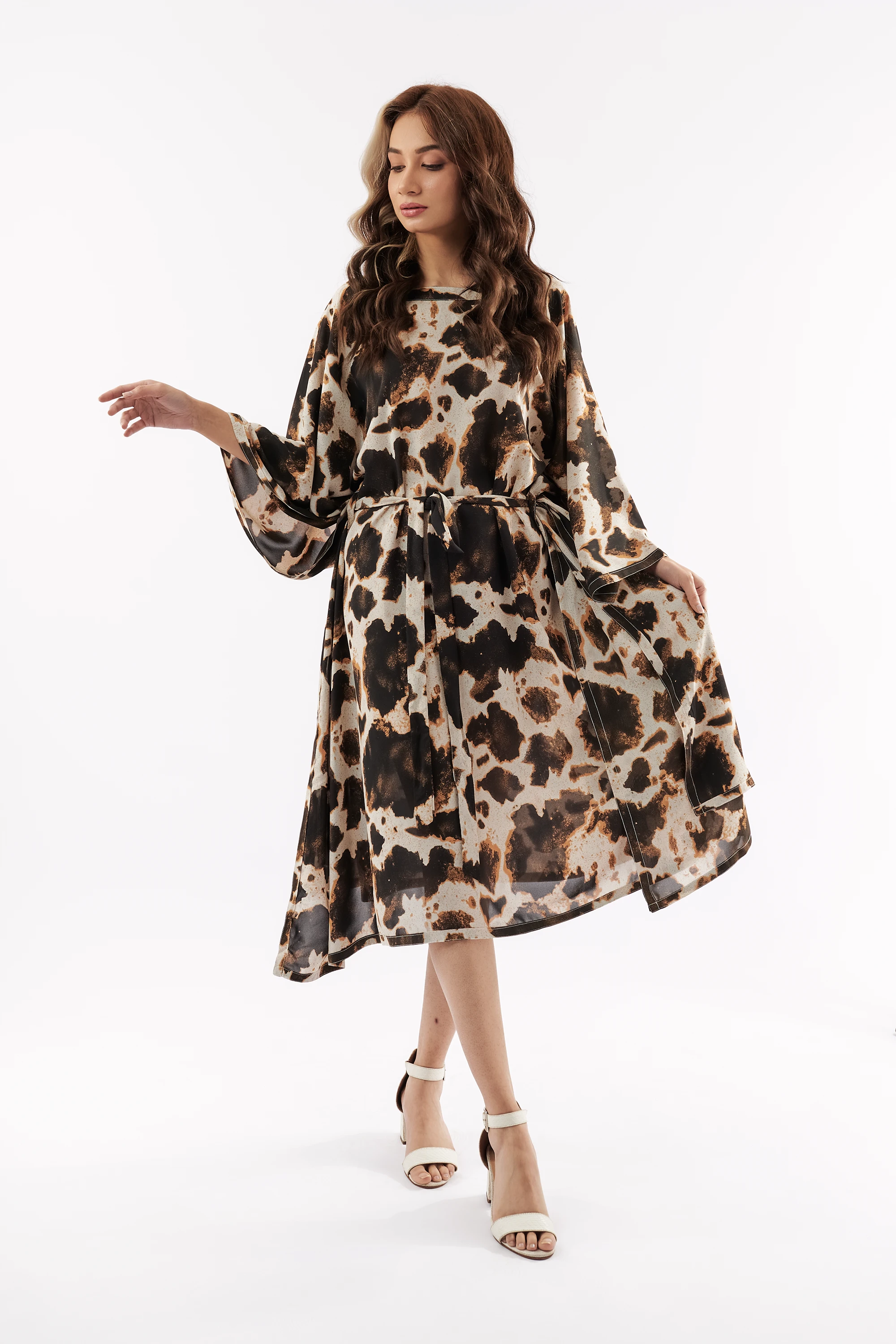 Women's Cow Print Kaftan Dress