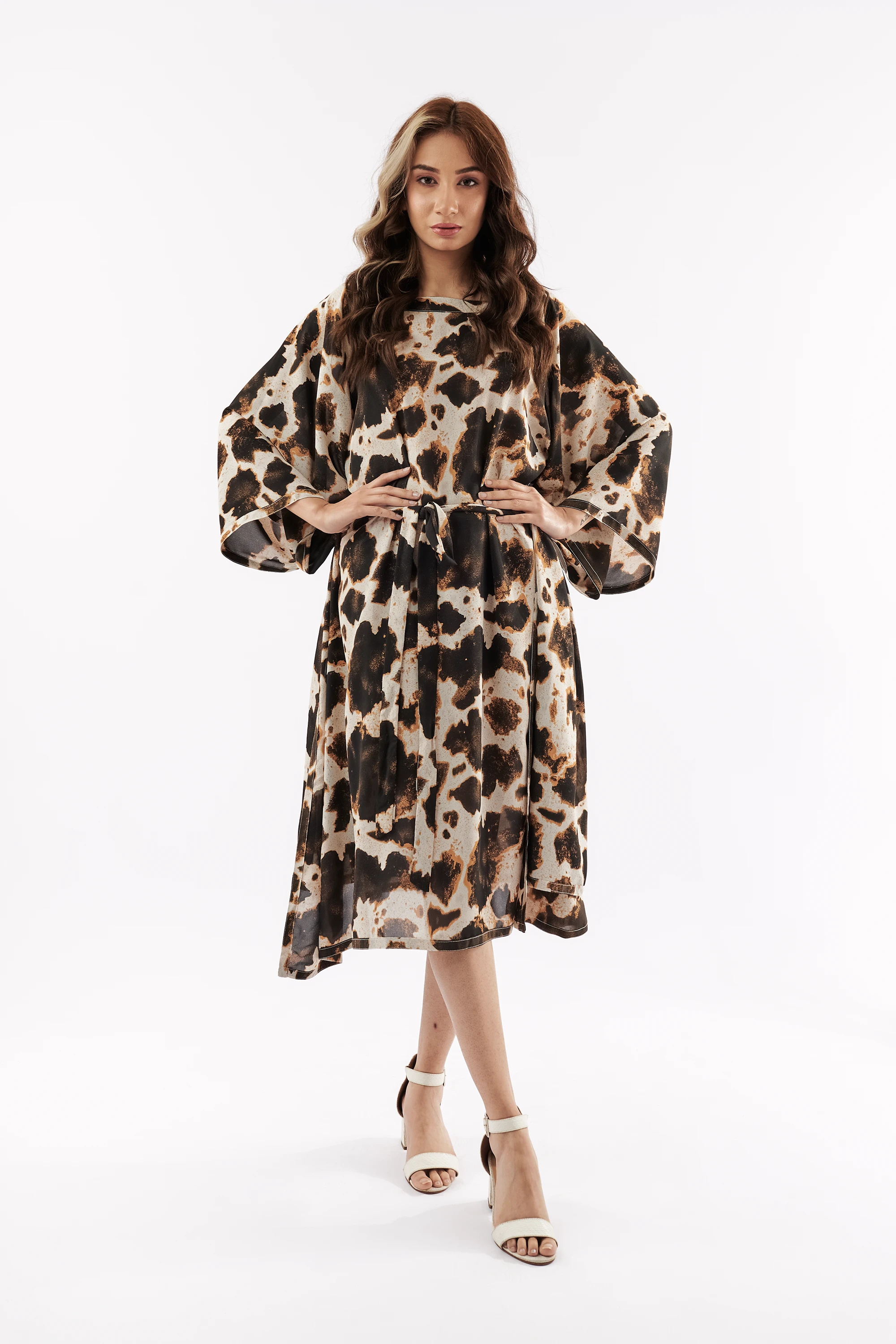 Women's Cow Print Kaftan Dress