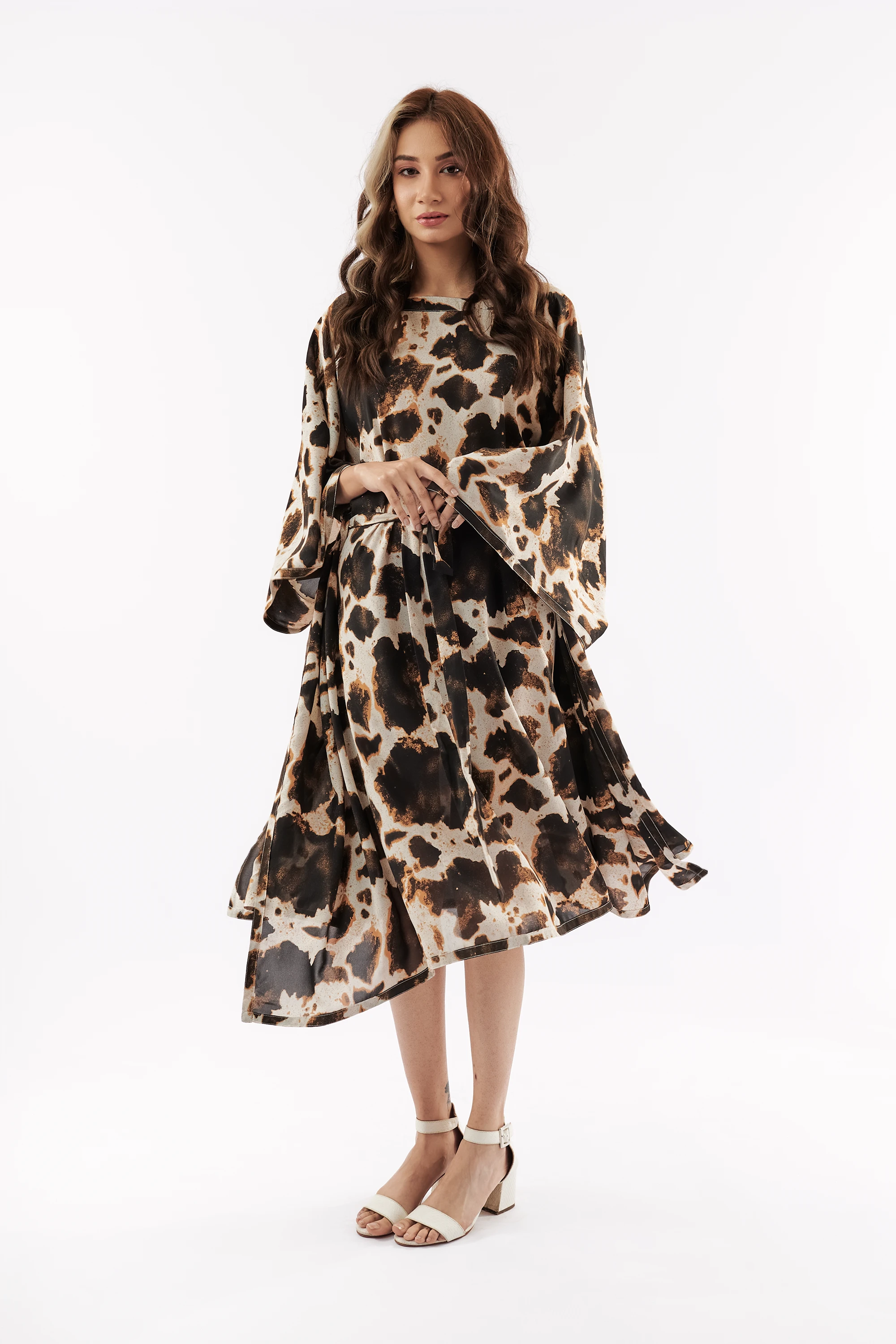 Women's Cow Print Kaftan Dress
