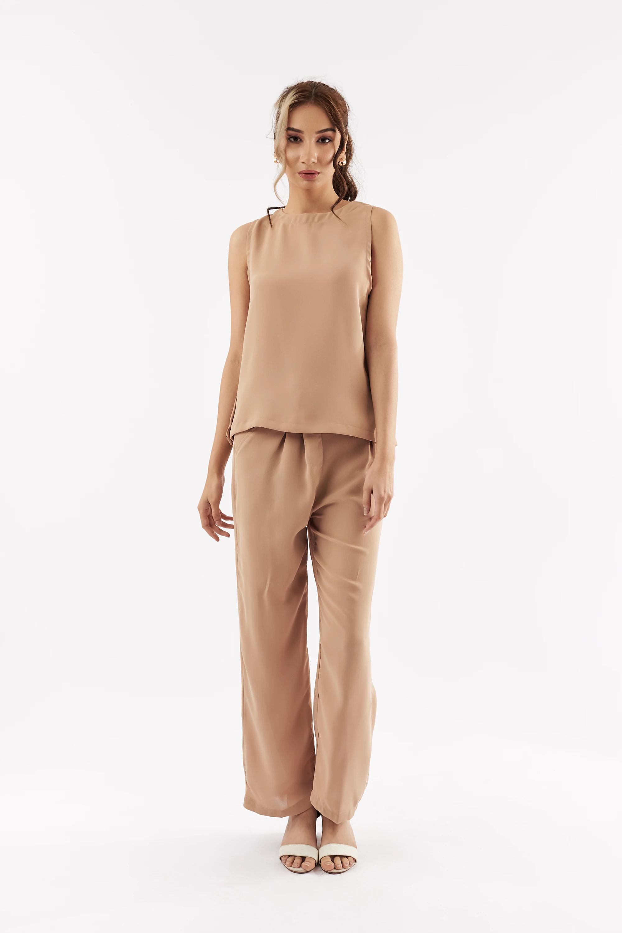 Women's Sleeveless Top & Wide Pants