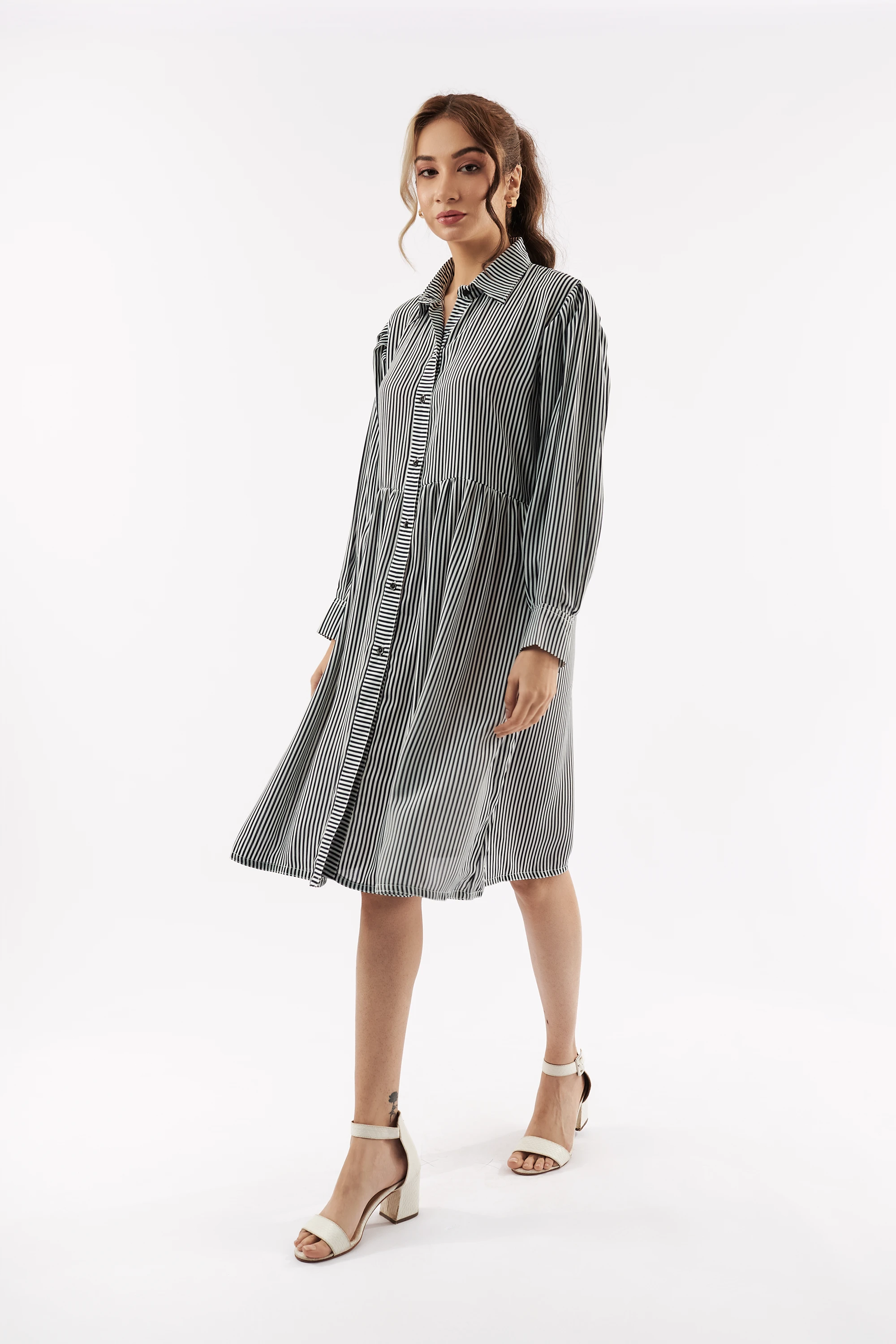 Women's Striped Button Down Maxi