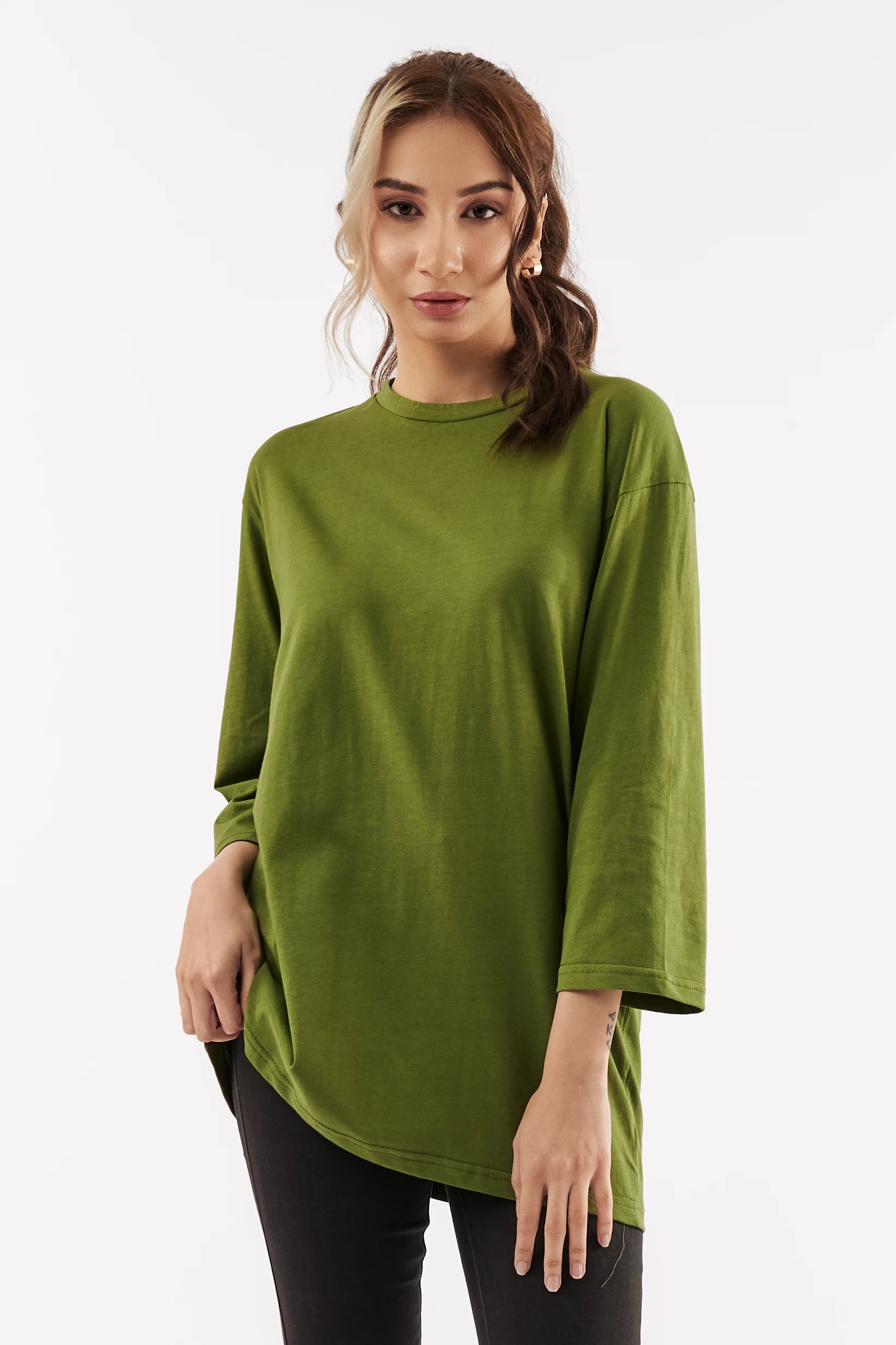 Women's Essential Oversized T-Shirt Olive Green