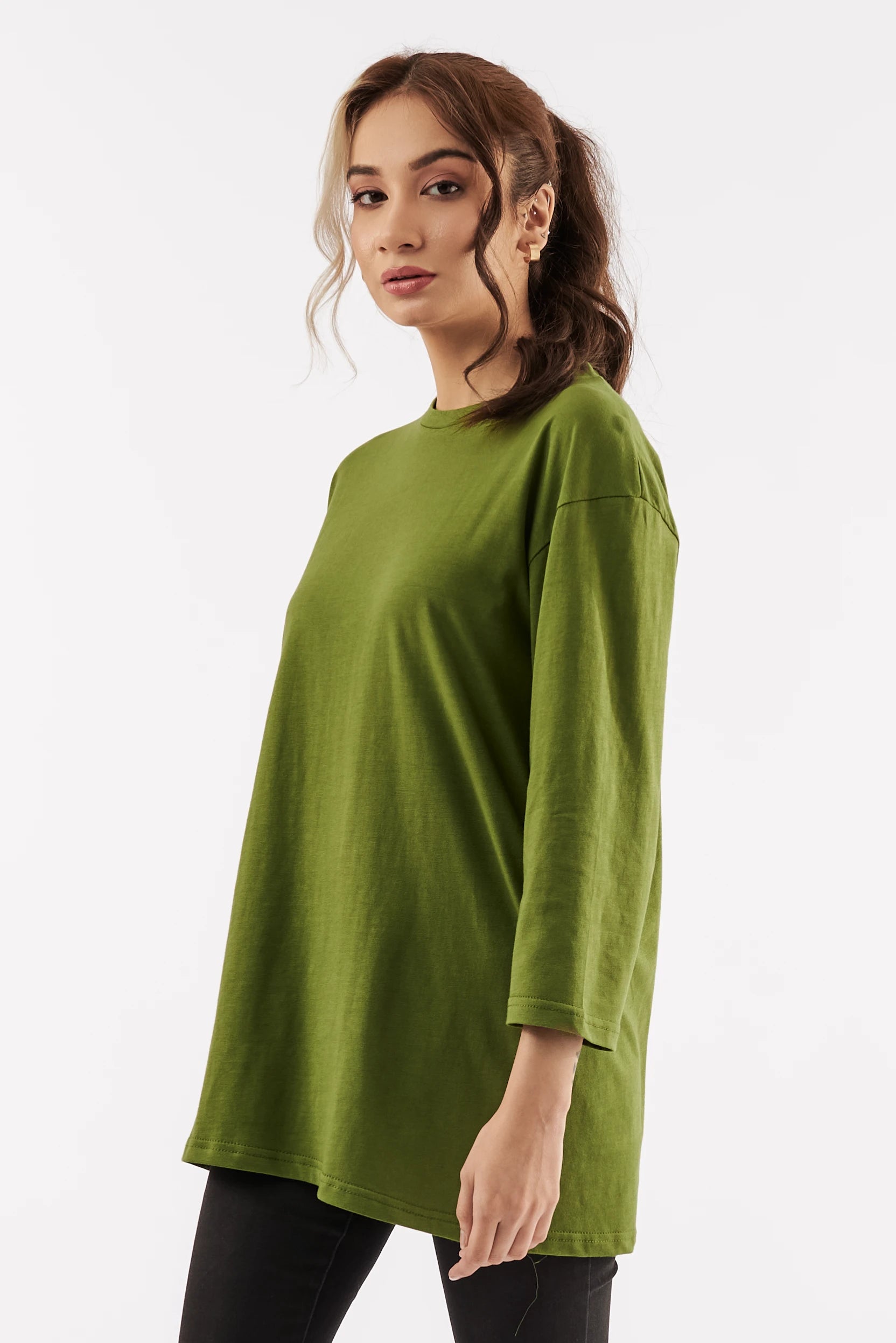 Women's Essential Oversized T-Shirt Olive Green