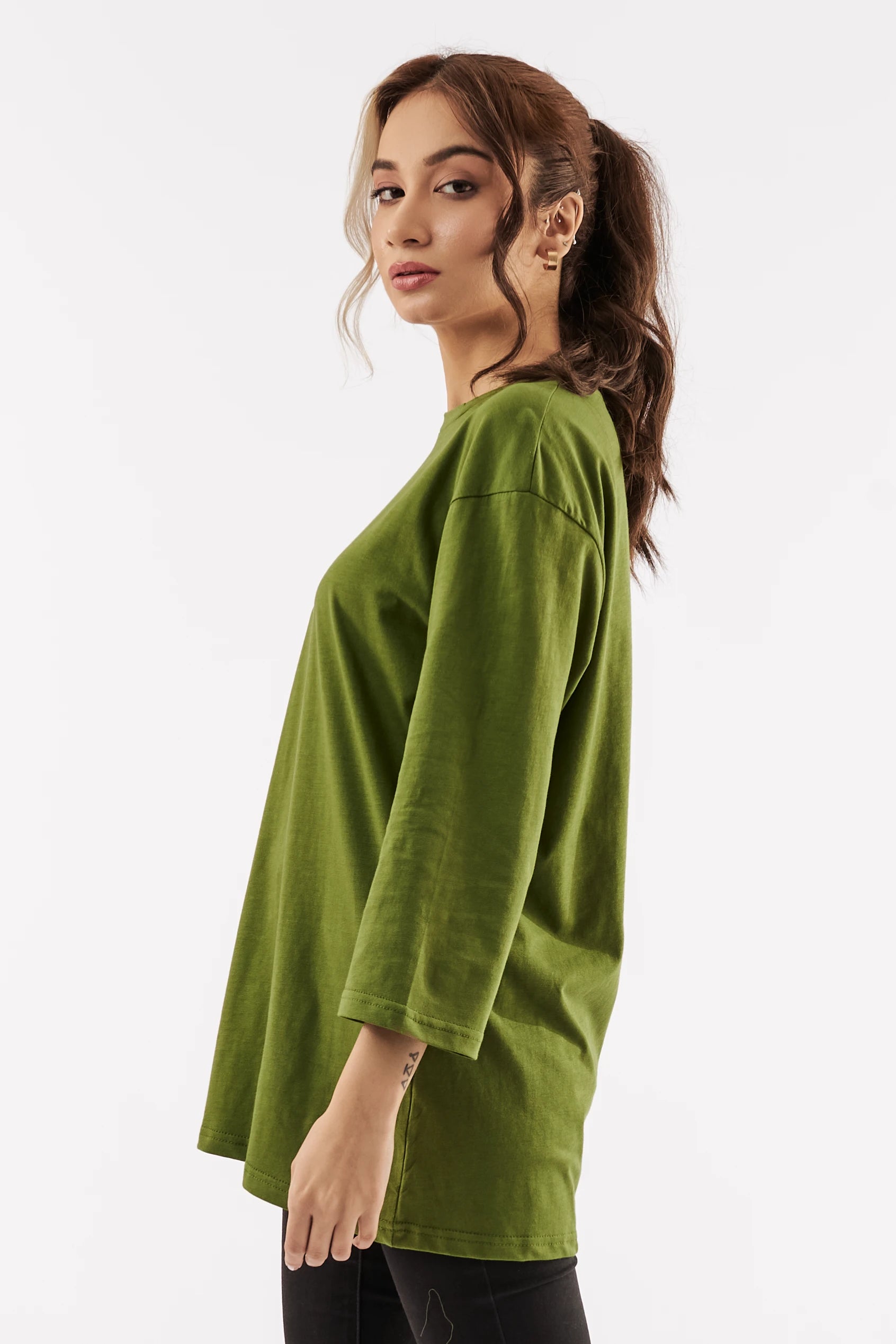 Women's Essential Oversized T-Shirt Olive Green